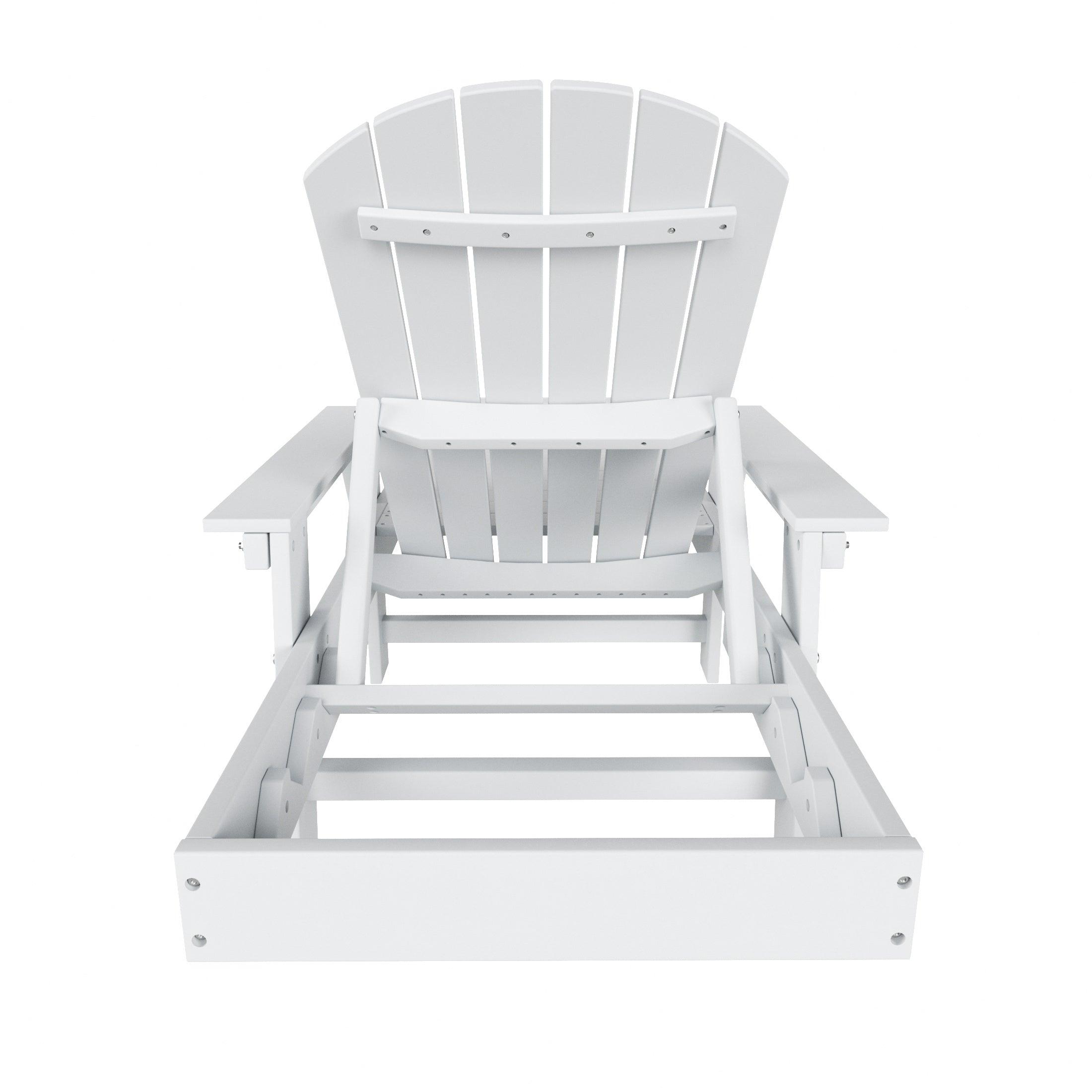 Portside Outdoor Wheeled Classic Poly Adirondack Chaise Lounge with Arms - Costaelm