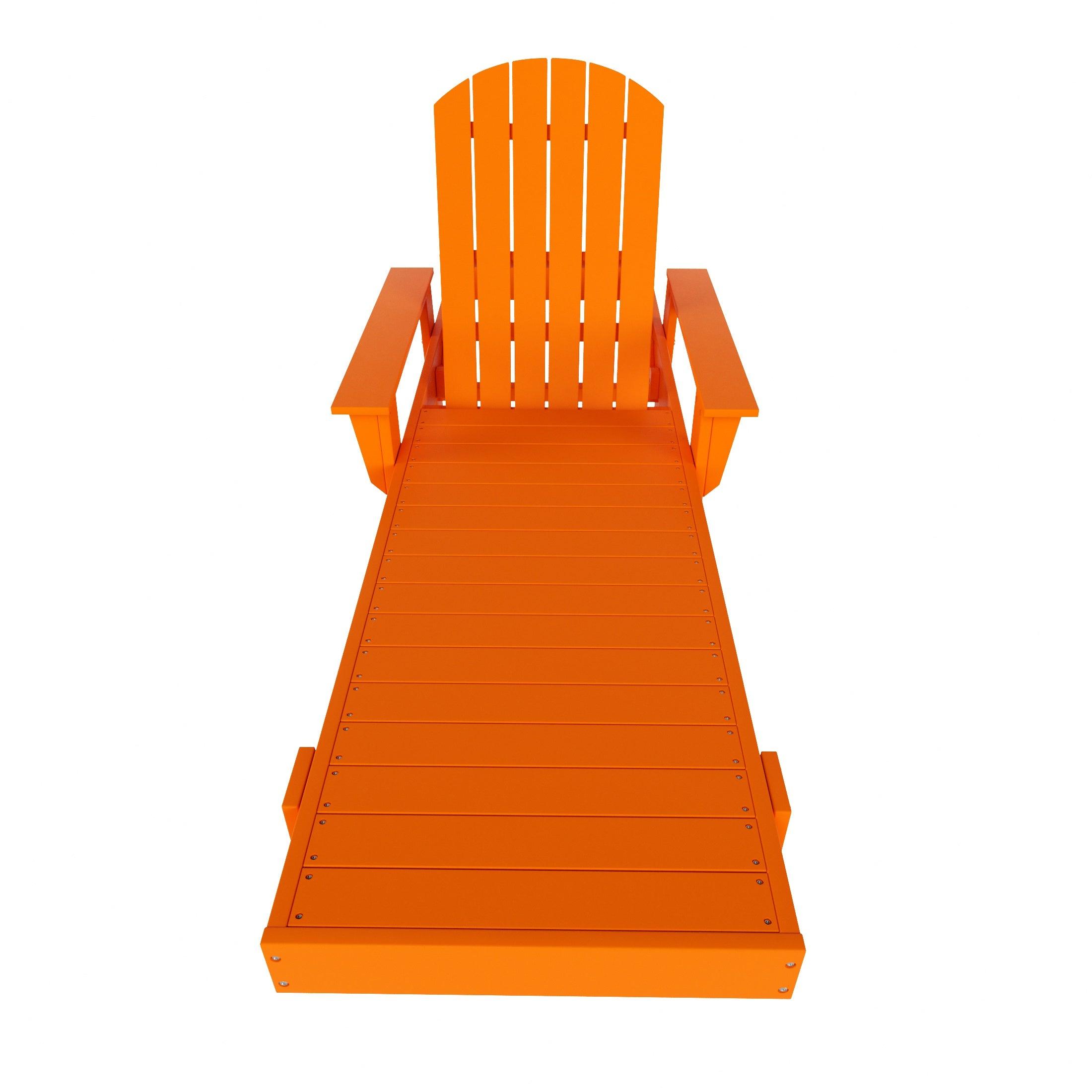 Portside Outdoor Wheeled Classic Poly Adirondack Chaise Lounge with Arms - Costaelm
