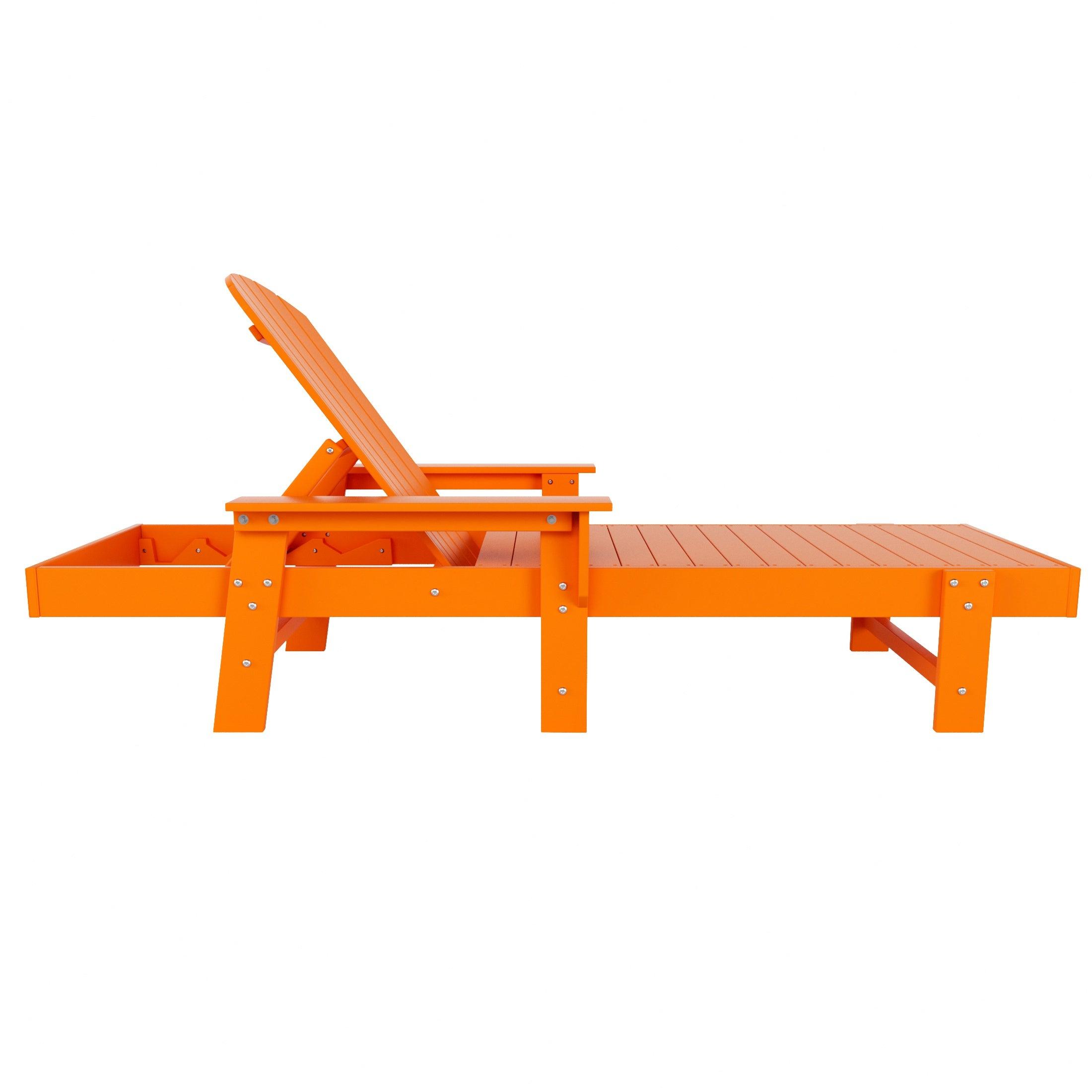 Portside Outdoor Wheeled Classic Poly Adirondack Chaise Lounge with Arms - Costaelm