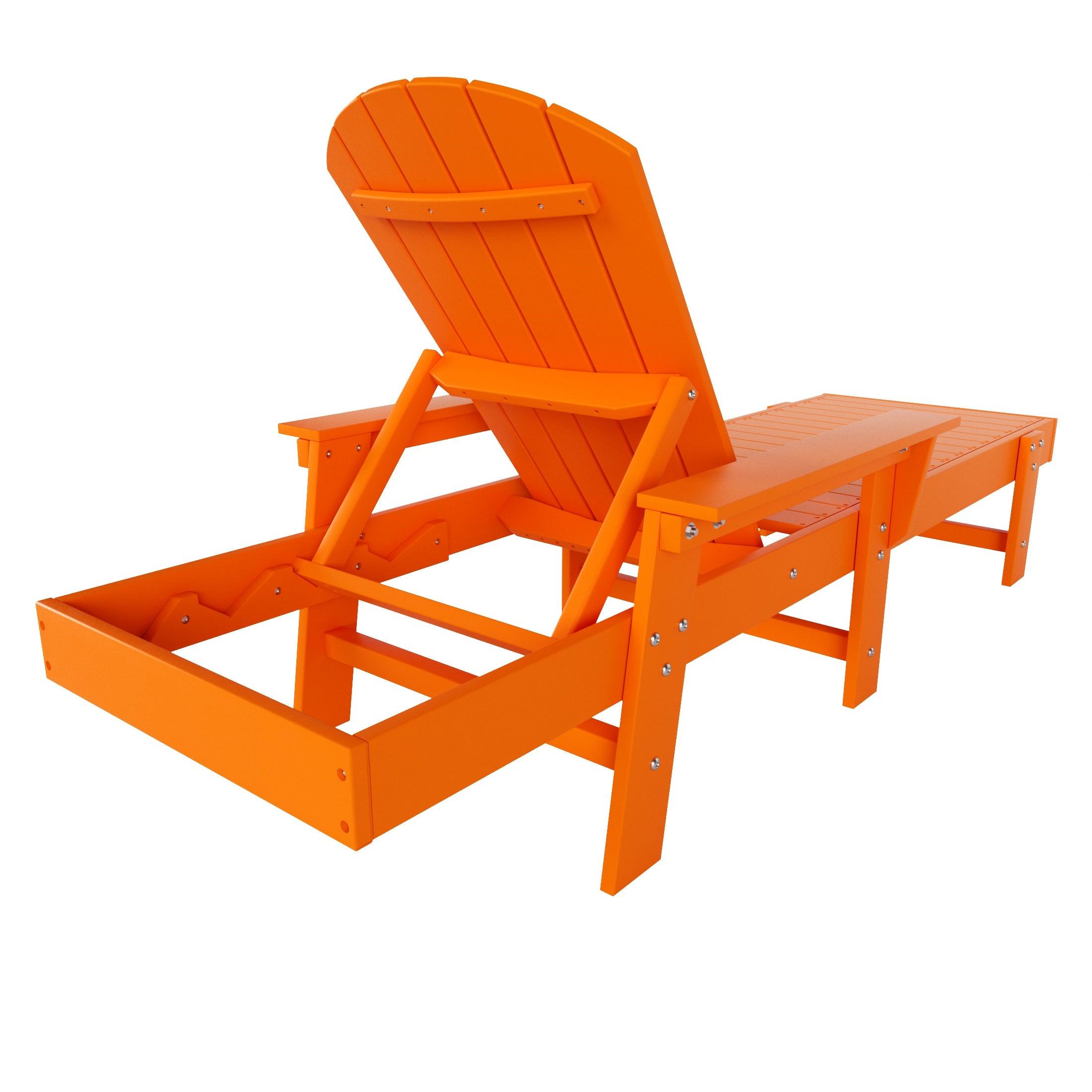 Portside Outdoor Wheeled Classic Poly Adirondack Chaise Lounge with Arms - Costaelm