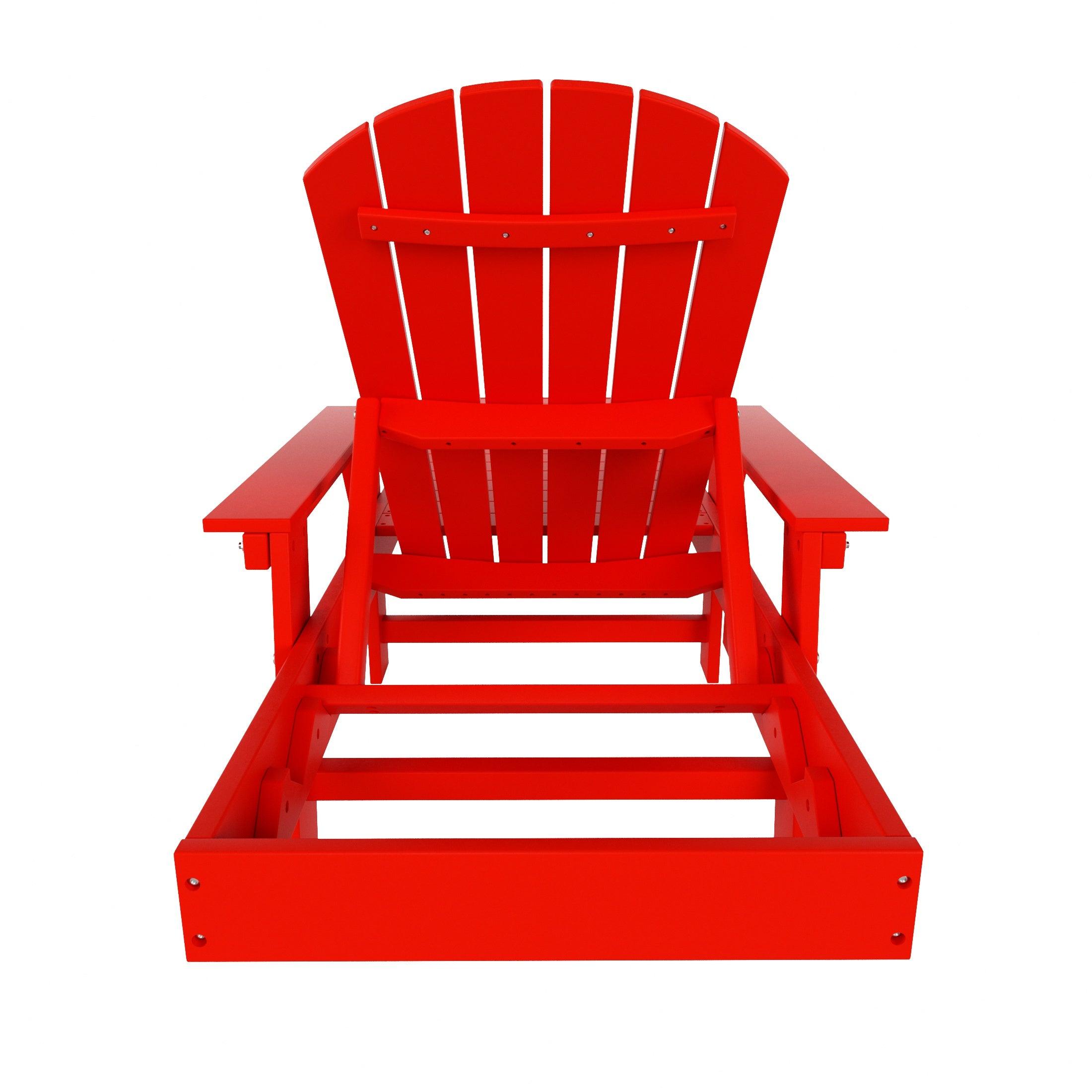 Portside Outdoor Wheeled Classic Poly Adirondack Chaise Lounge with Arms - Costaelm