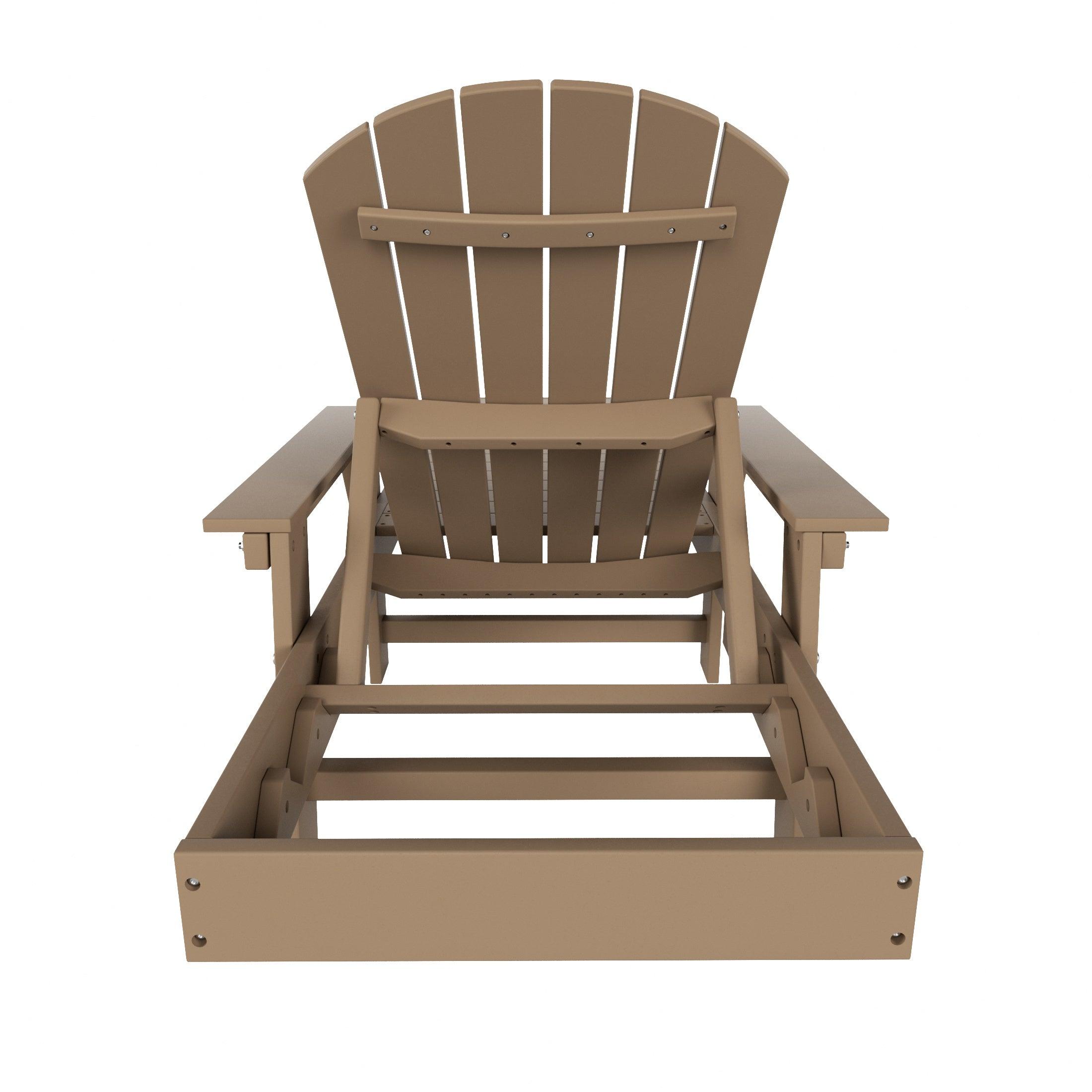 Portside Outdoor Wheeled Classic Poly Adirondack Chaise Lounge with Arms - Costaelm