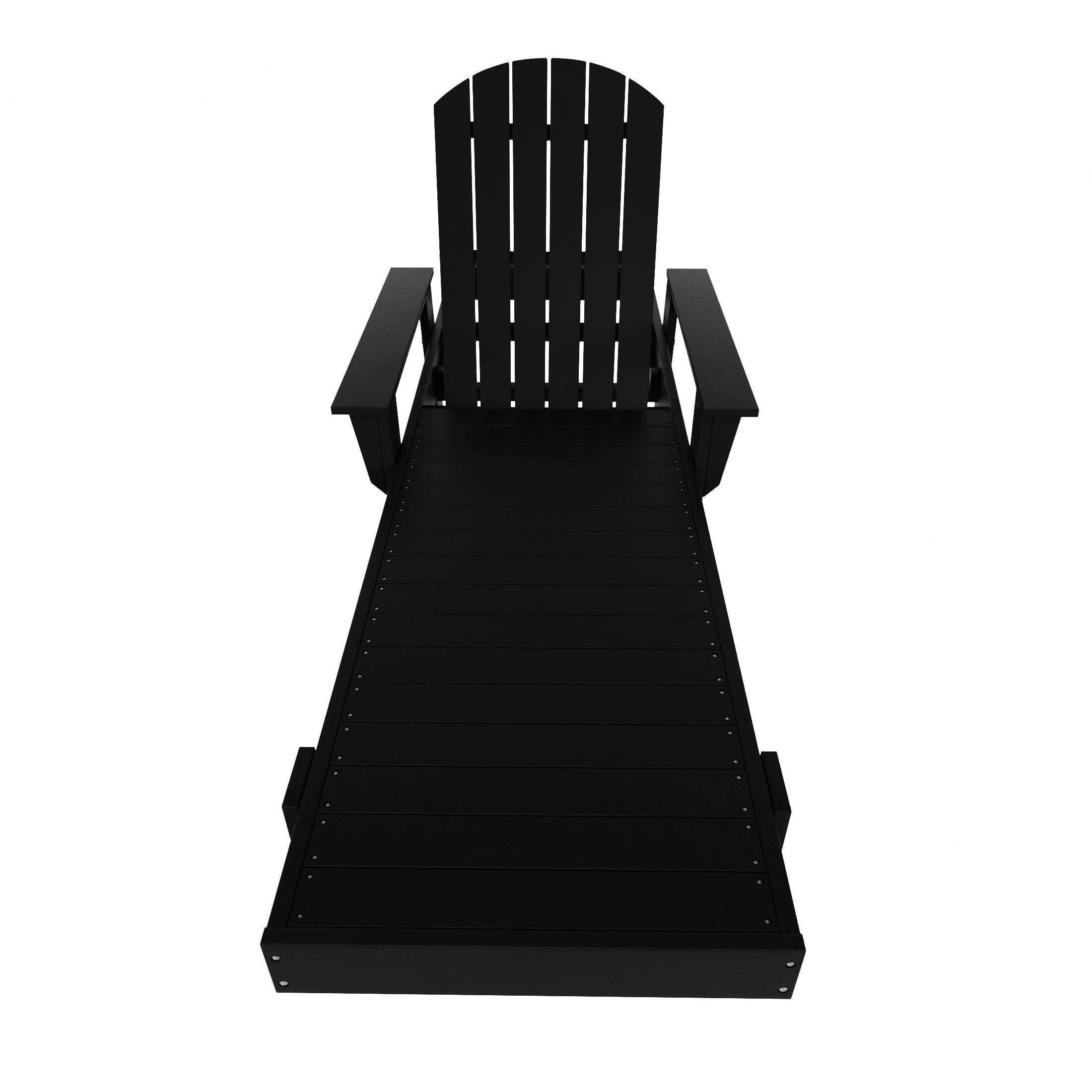 Portside Outdoor Wheeled Classic Poly Adirondack Chaise Lounge with Arms - Costaelm