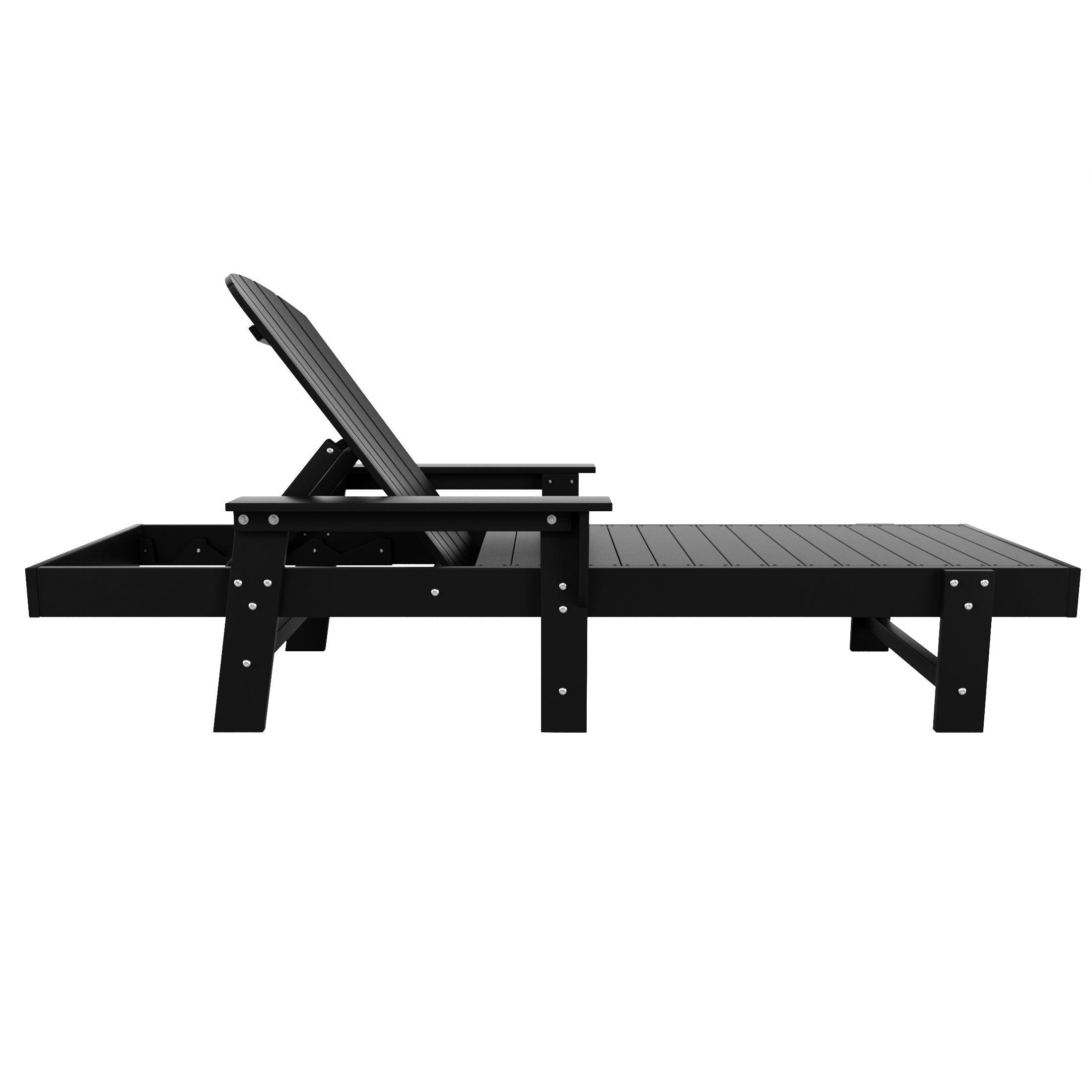 Portside Outdoor Wheeled Classic Poly Adirondack Chaise Lounge with Arms - Costaelm