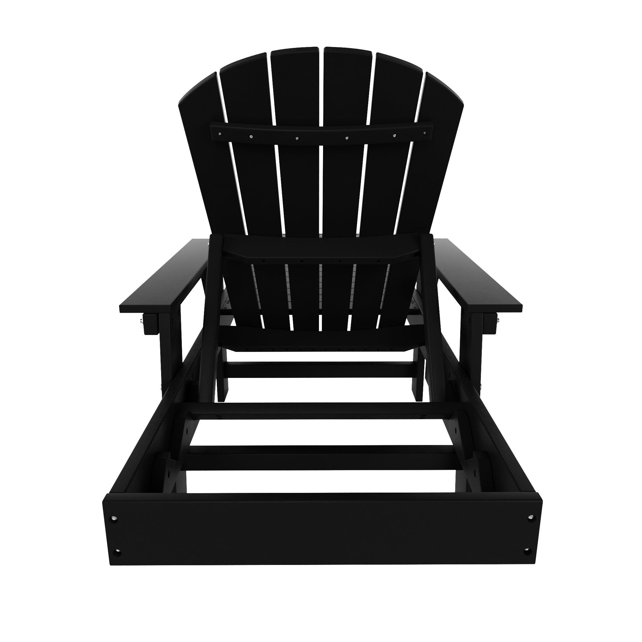 Portside Outdoor Wheeled Classic Poly Adirondack Chaise Lounge with Arms - Costaelm