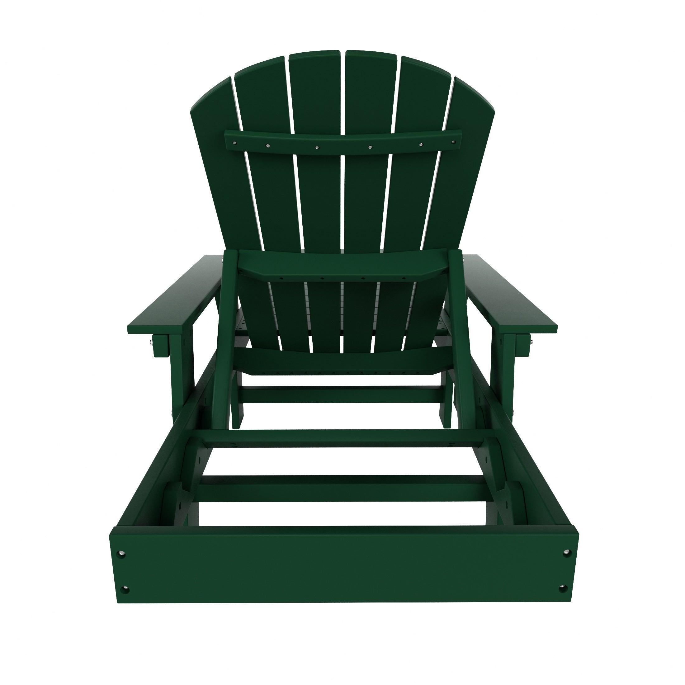 Portside Outdoor Wheeled Classic Poly Adirondack Chaise Lounge with Arms - Costaelm
