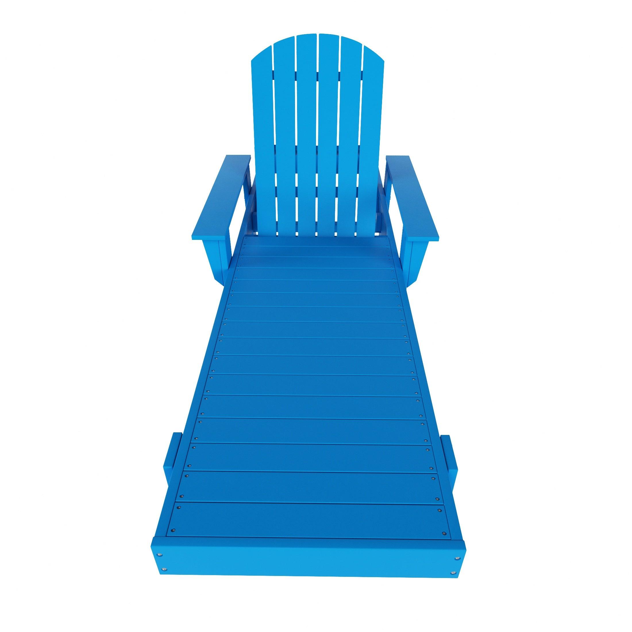 Portside Outdoor Wheeled Classic Poly Adirondack Chaise Lounge with Arms - Costaelm