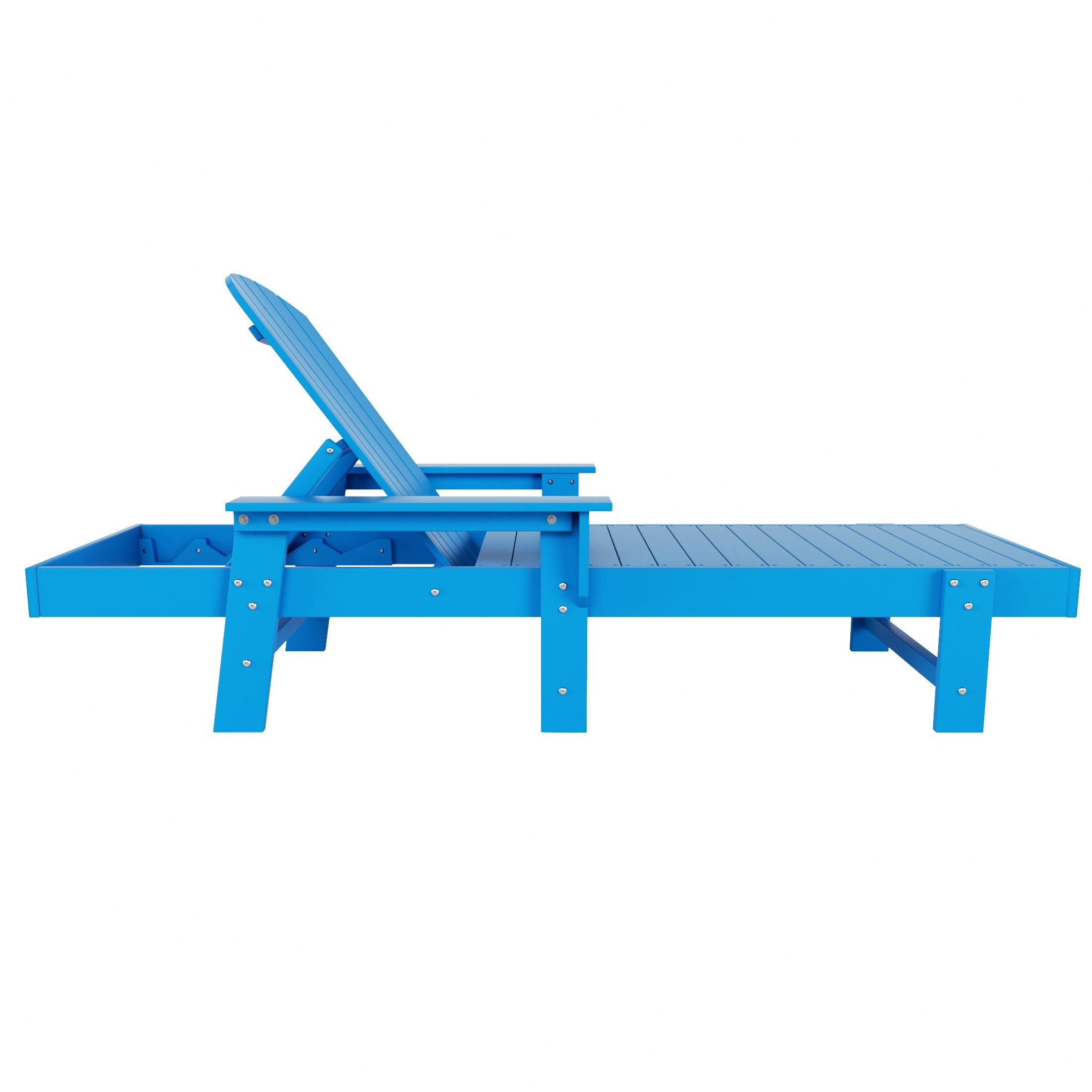 Portside Outdoor Wheeled Classic Poly Adirondack Chaise Lounge with Arms - Costaelm