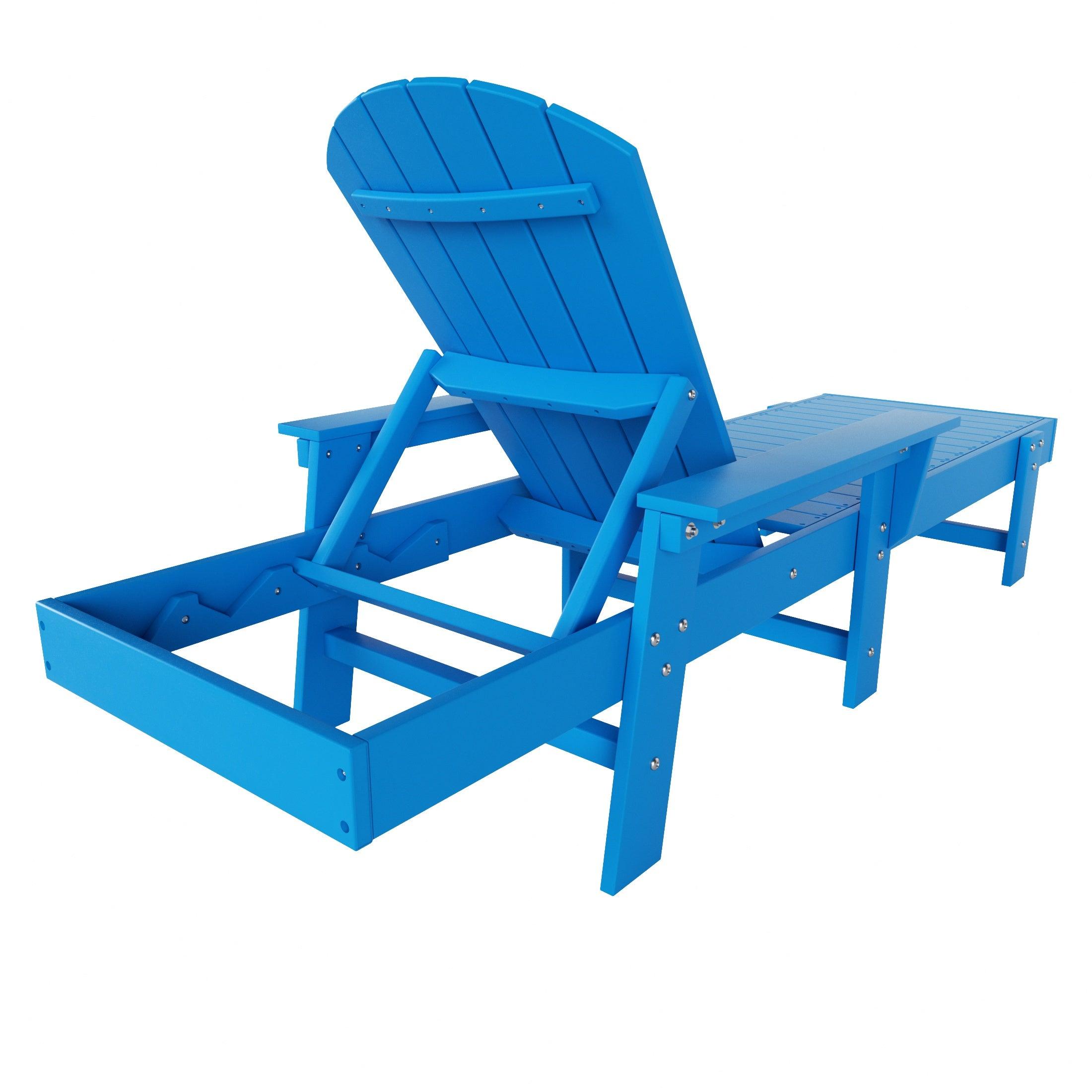Portside Outdoor Wheeled Classic Poly Adirondack Chaise Lounge with Arms - Costaelm