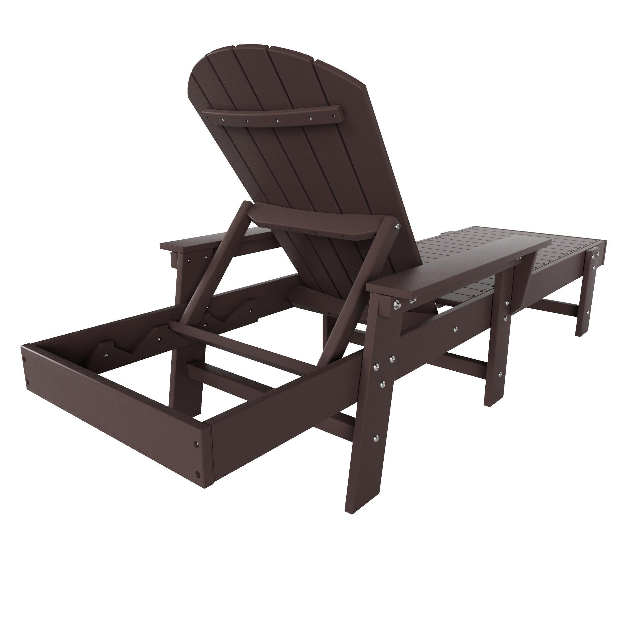 Portside Outdoor Wheeled Classic Poly Adirondack Chaise Lounge with Arms - Costaelm