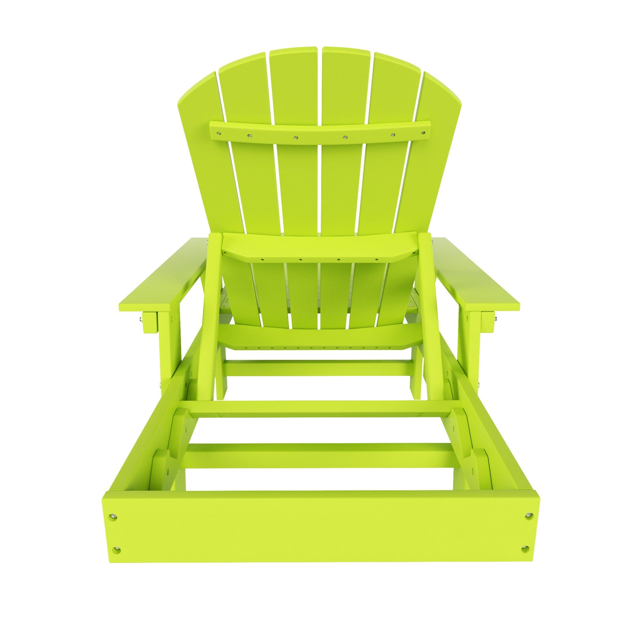 Portside Outdoor Wheeled Classic Poly Adirondack Chaise Lounge with Arms - Costaelm