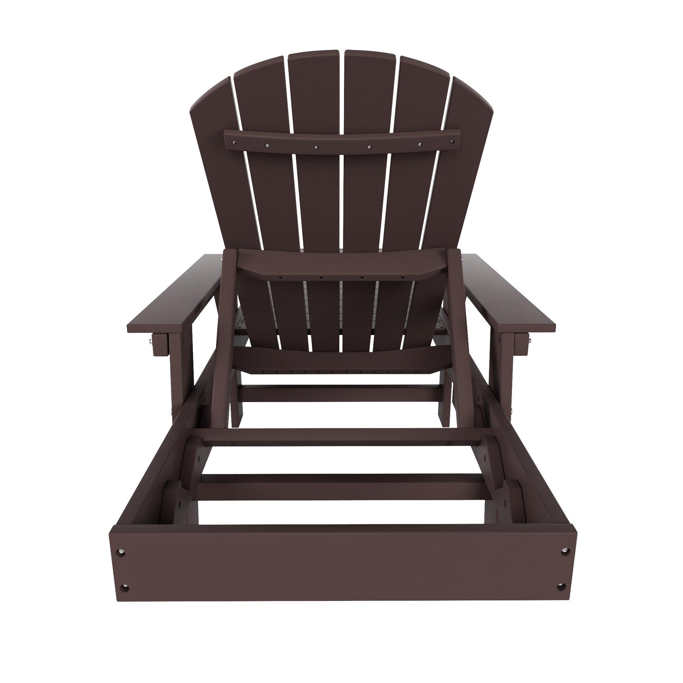 Portside Outdoor Wheeled Classic Poly Adirondack Chaise Lounge with Arms - Costaelm