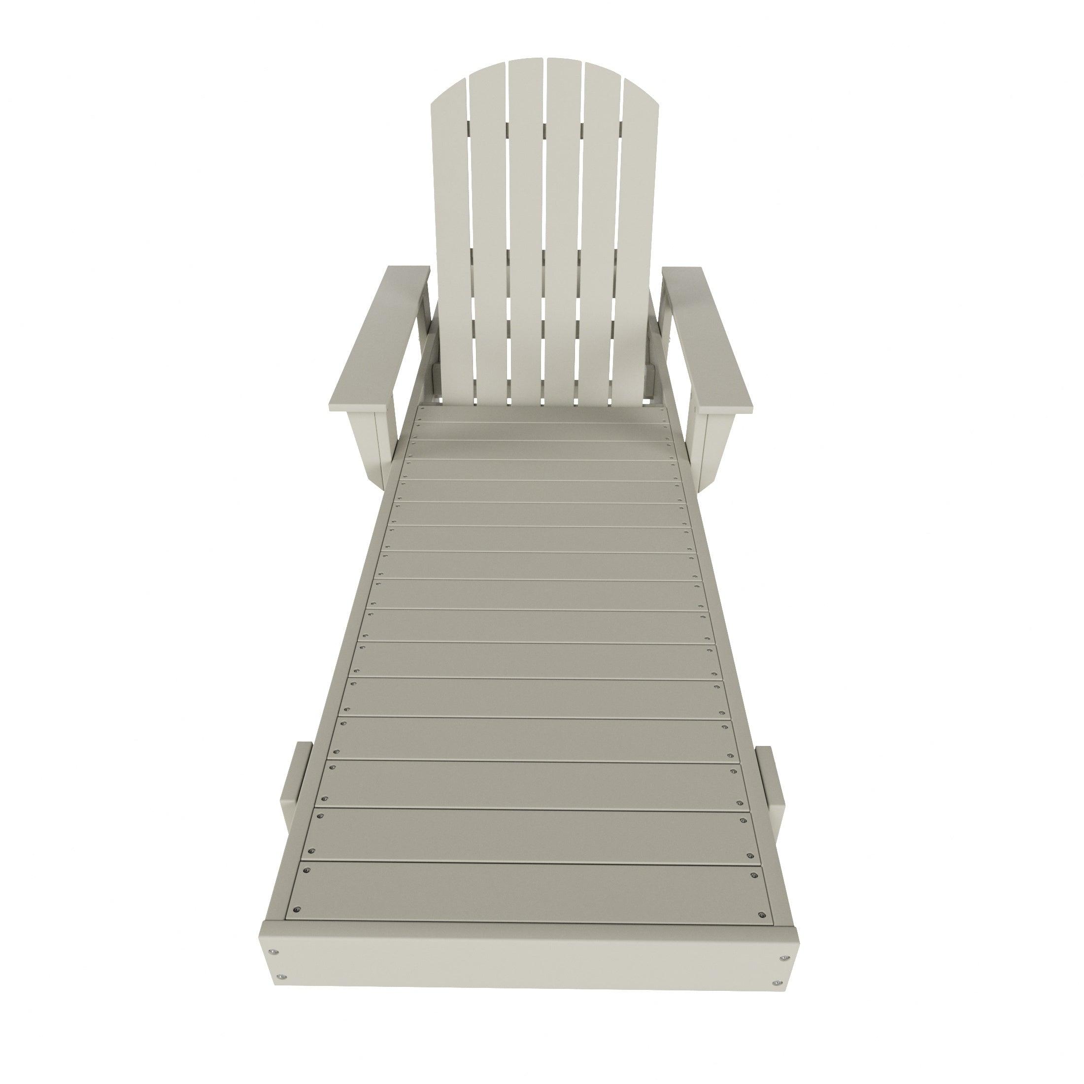 Portside Outdoor Wheeled Classic Poly Adirondack Chaise Lounge with Arms - Costaelm