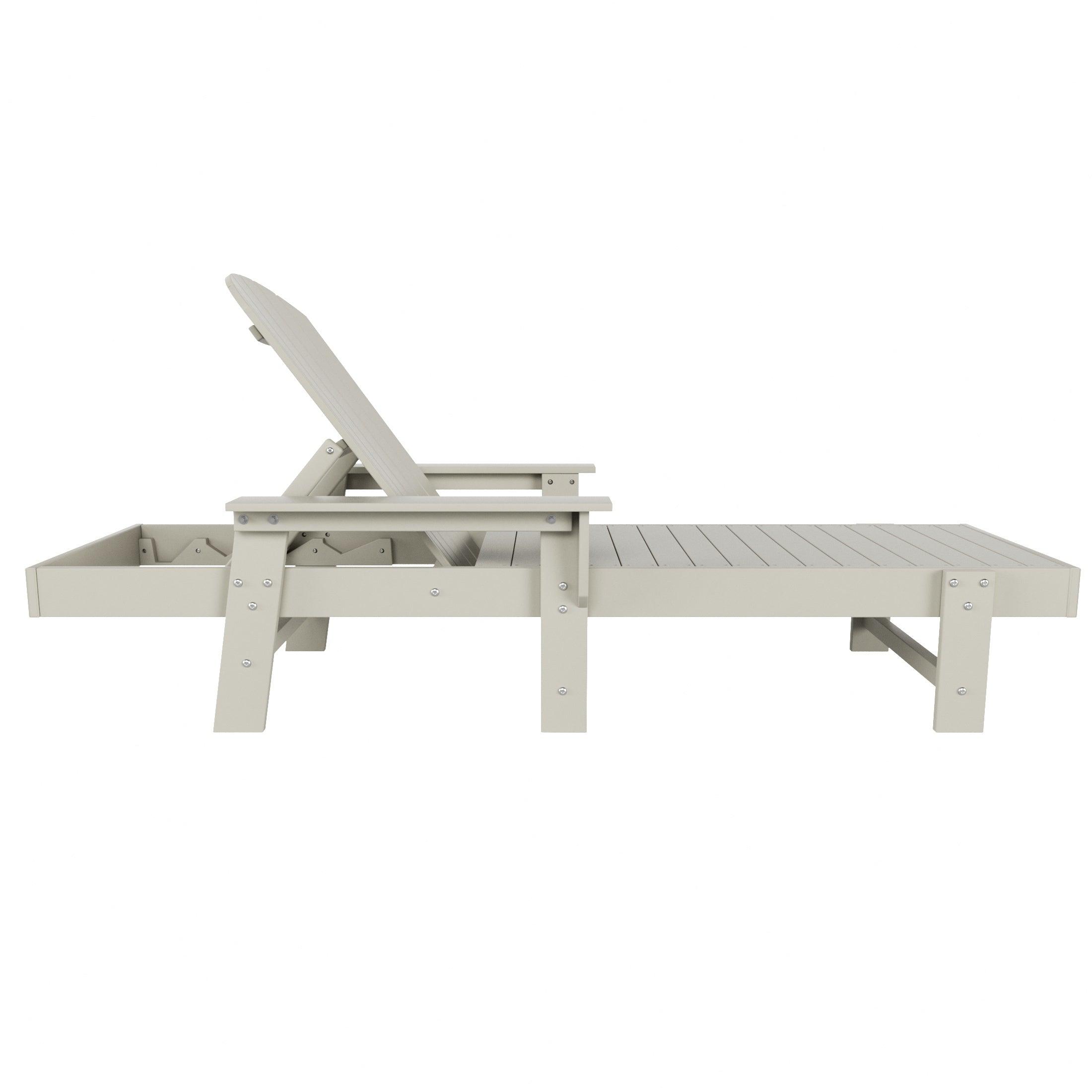 Portside Outdoor Wheeled Classic Poly Adirondack Chaise Lounge with Arms - Costaelm