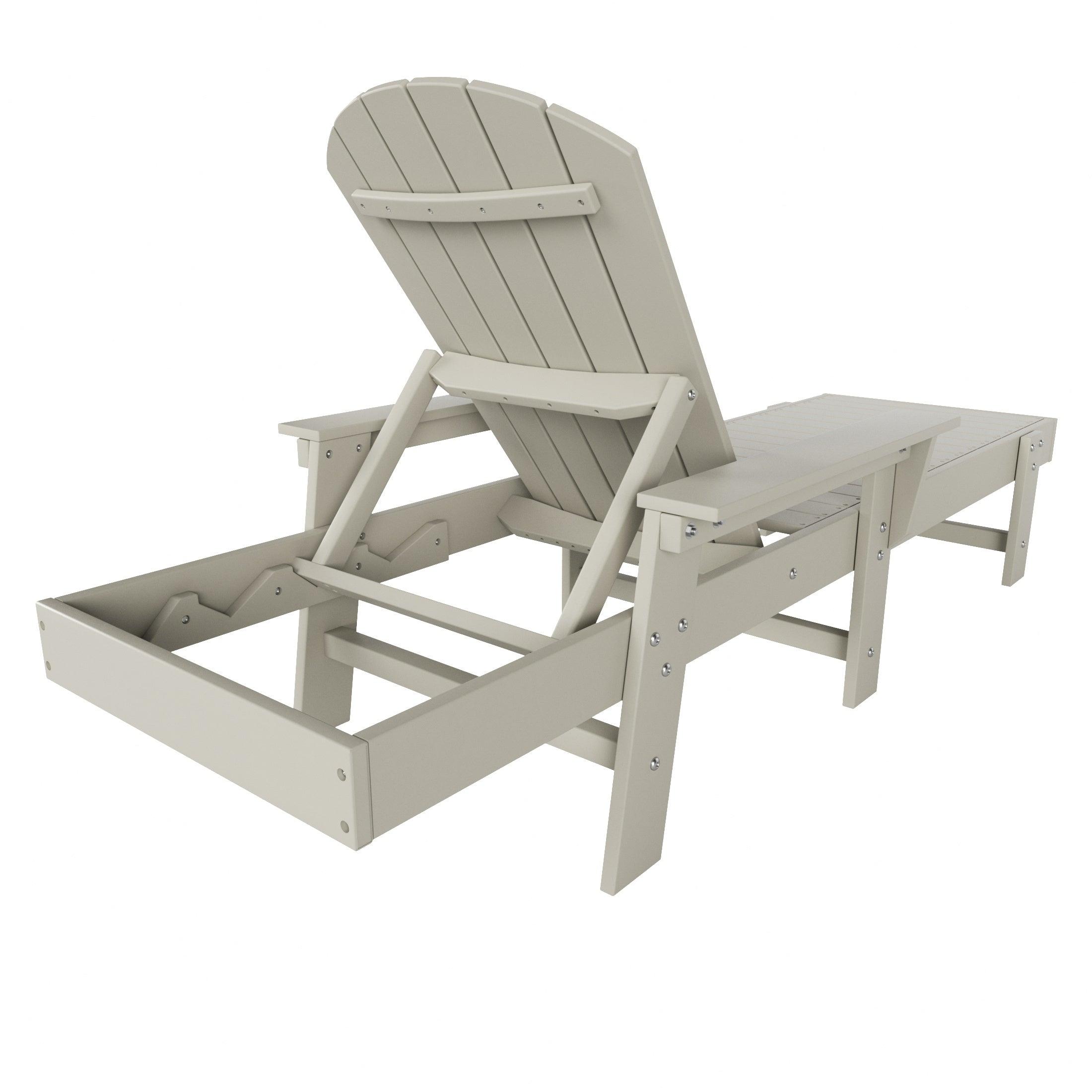 Portside Outdoor Wheeled Classic Poly Adirondack Chaise Lounge with Arms - Costaelm