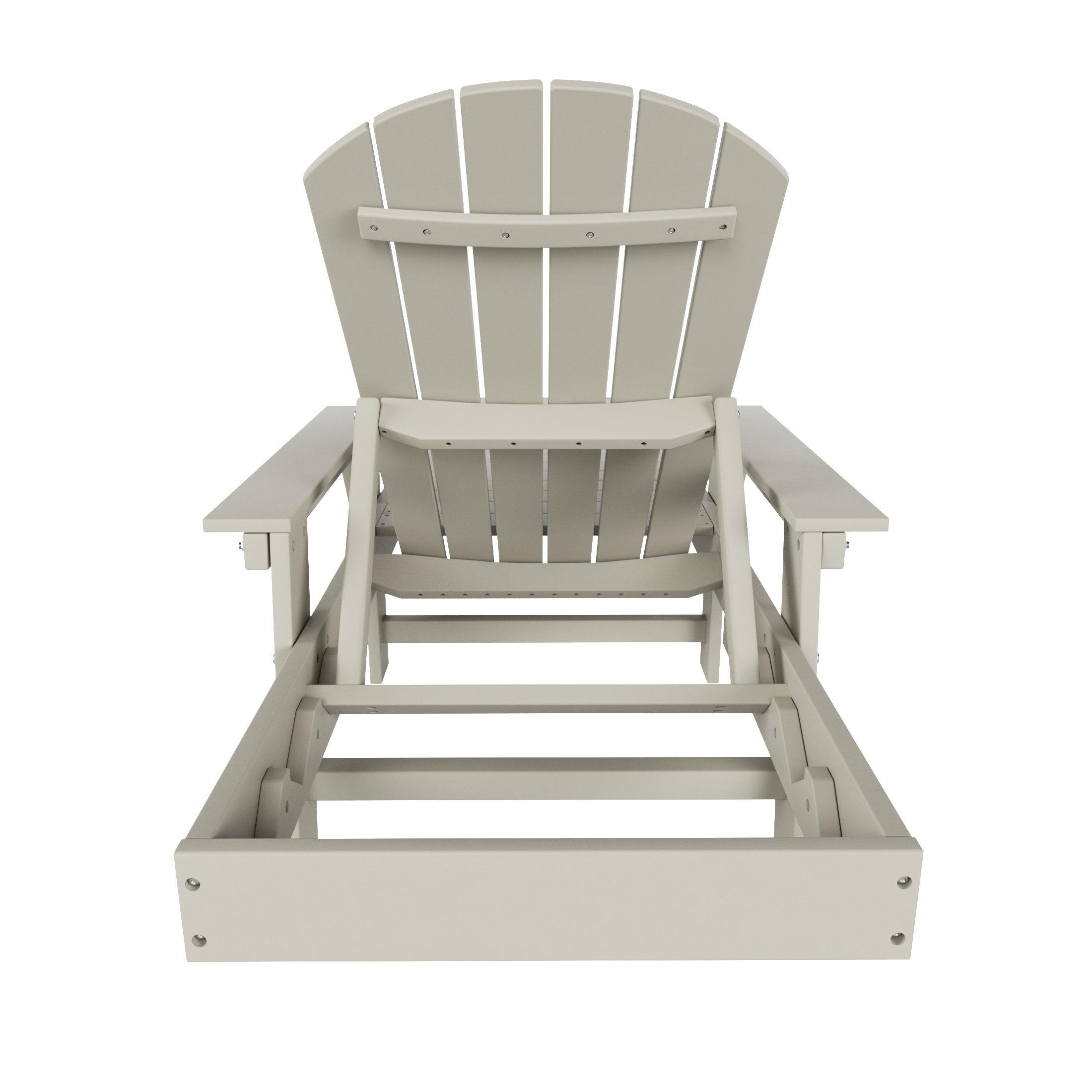 Portside Outdoor Wheeled Classic Poly Adirondack Chaise Lounge with Arms - Costaelm