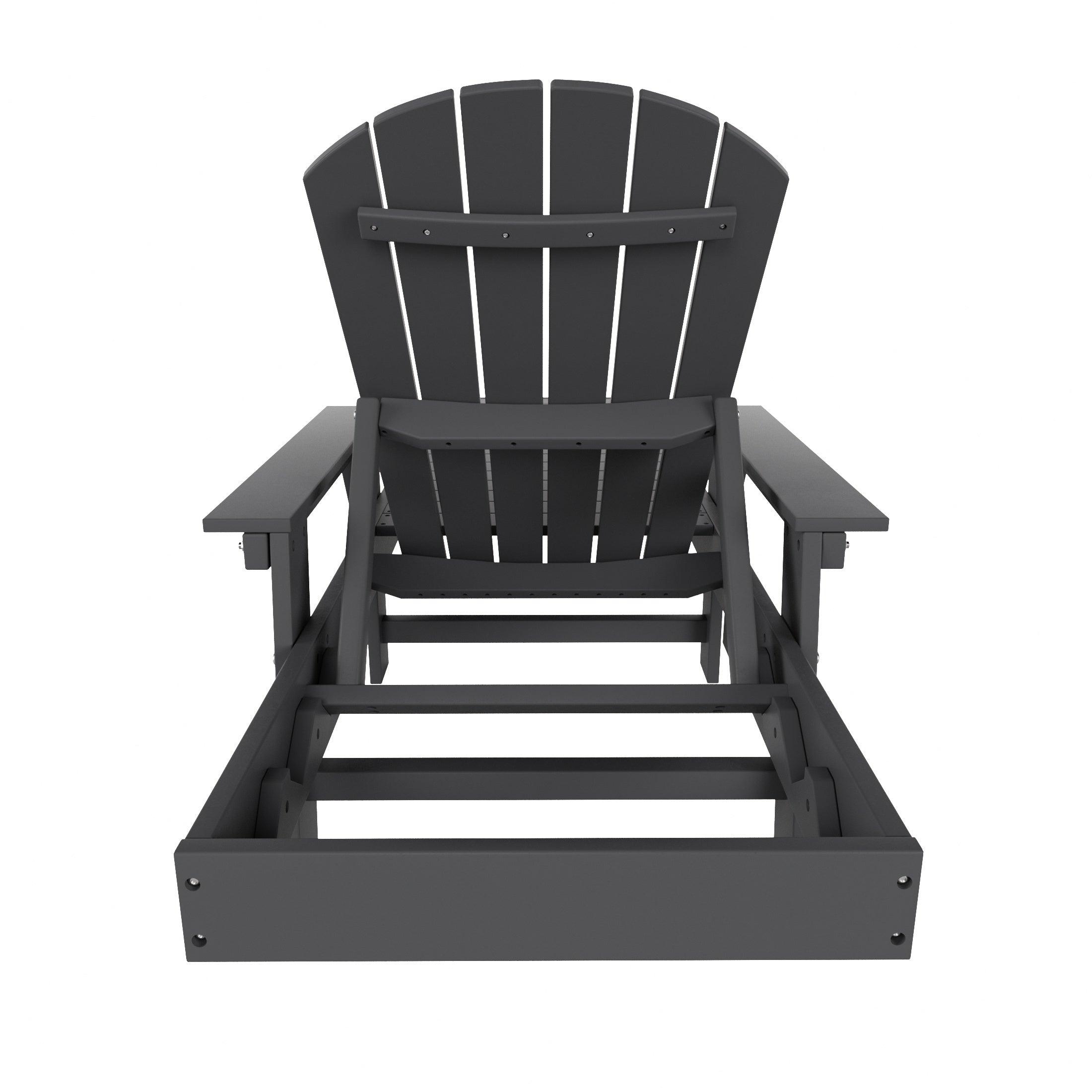 Portside Outdoor Wheeled Classic Poly Adirondack Chaise Lounge with Arms - Costaelm