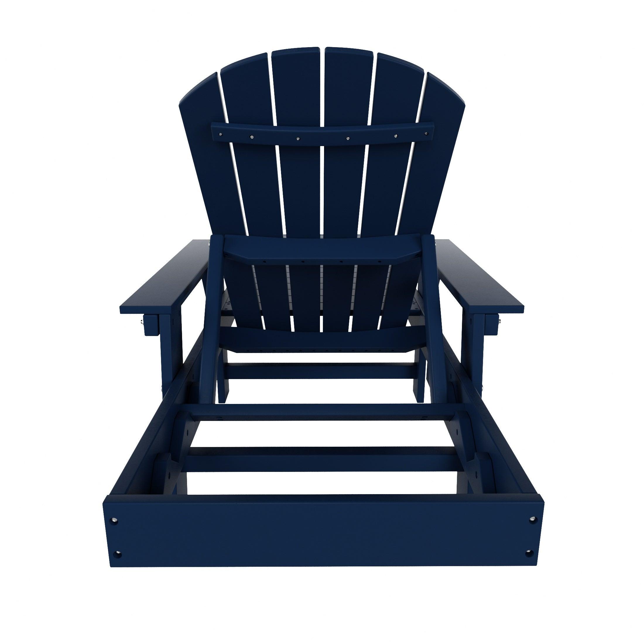 Portside Outdoor Wheeled Classic Poly Adirondack Chaise Lounge with Arms - Costaelm