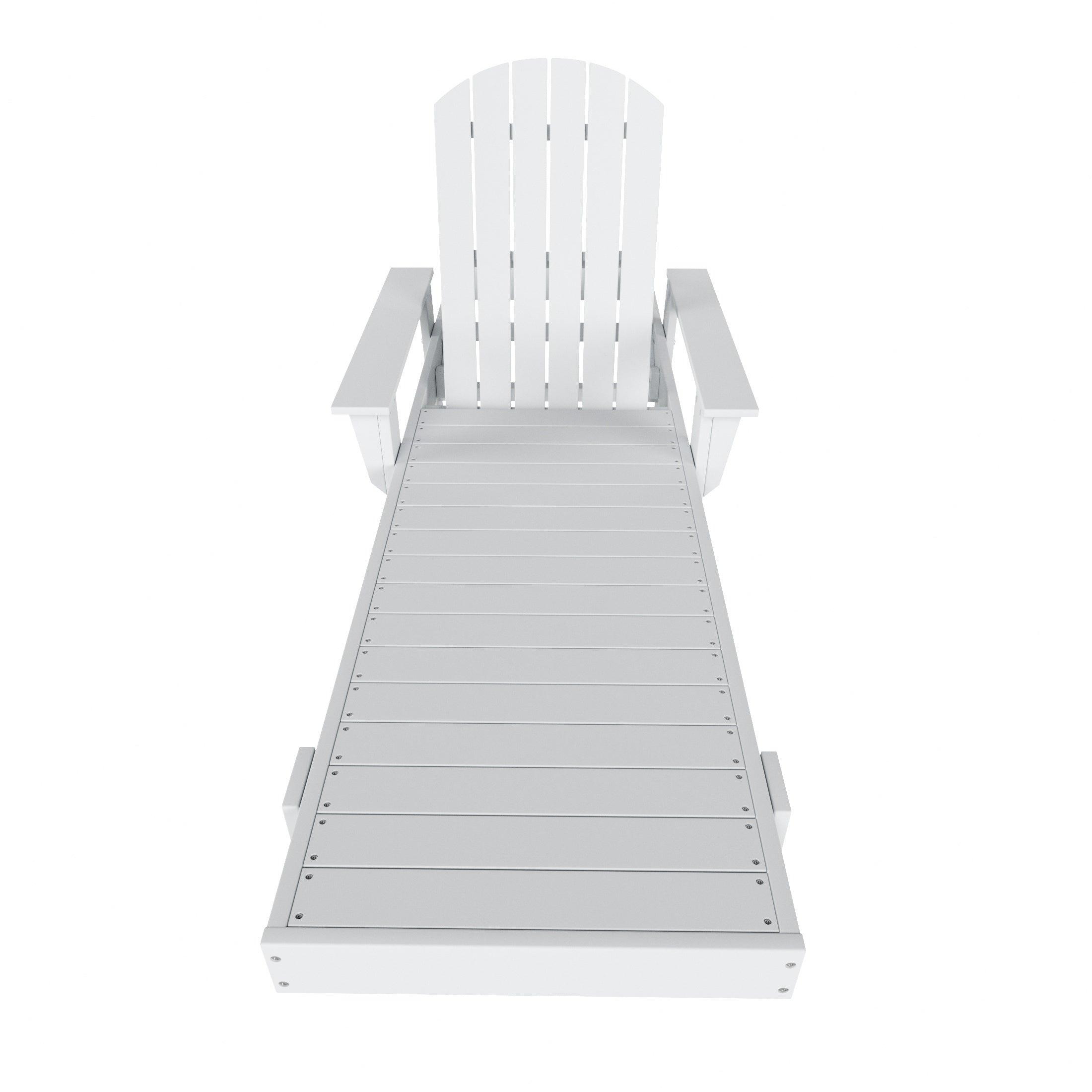 Portside Outdoor Wheeled Classic Poly Adirondack Chaise Lounge with Arms - Costaelm
