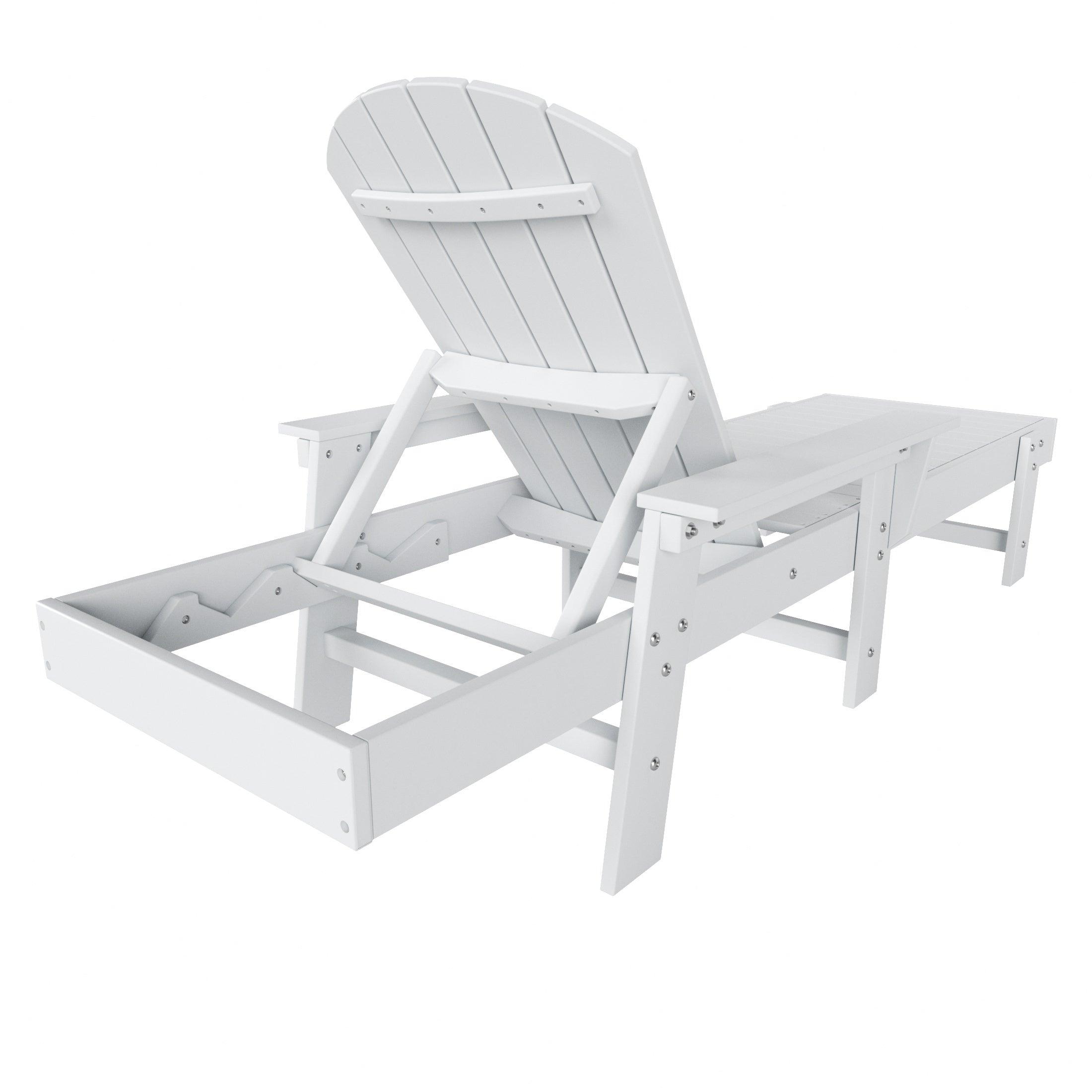 Portside Outdoor Wheeled Classic Poly Adirondack Chaise Lounge with Arms - Costaelm