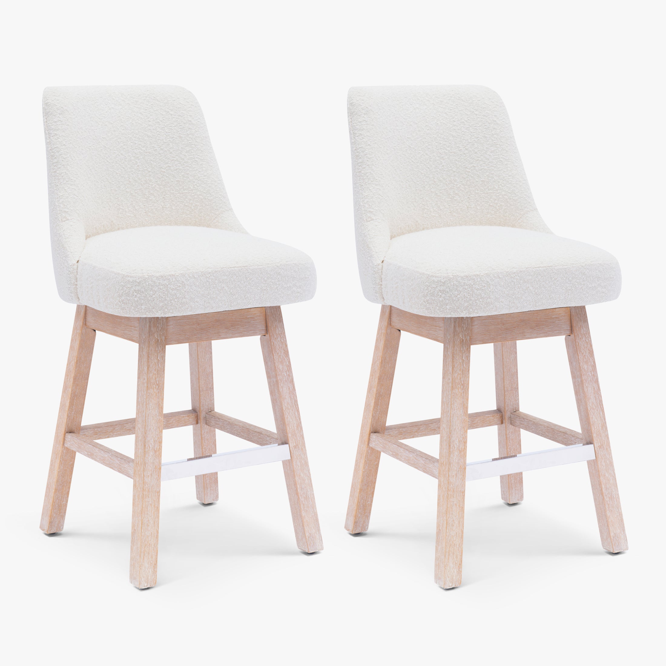 Amélie 26" Upholstered Swivel Counter Height Bar Stools (Set of 2)