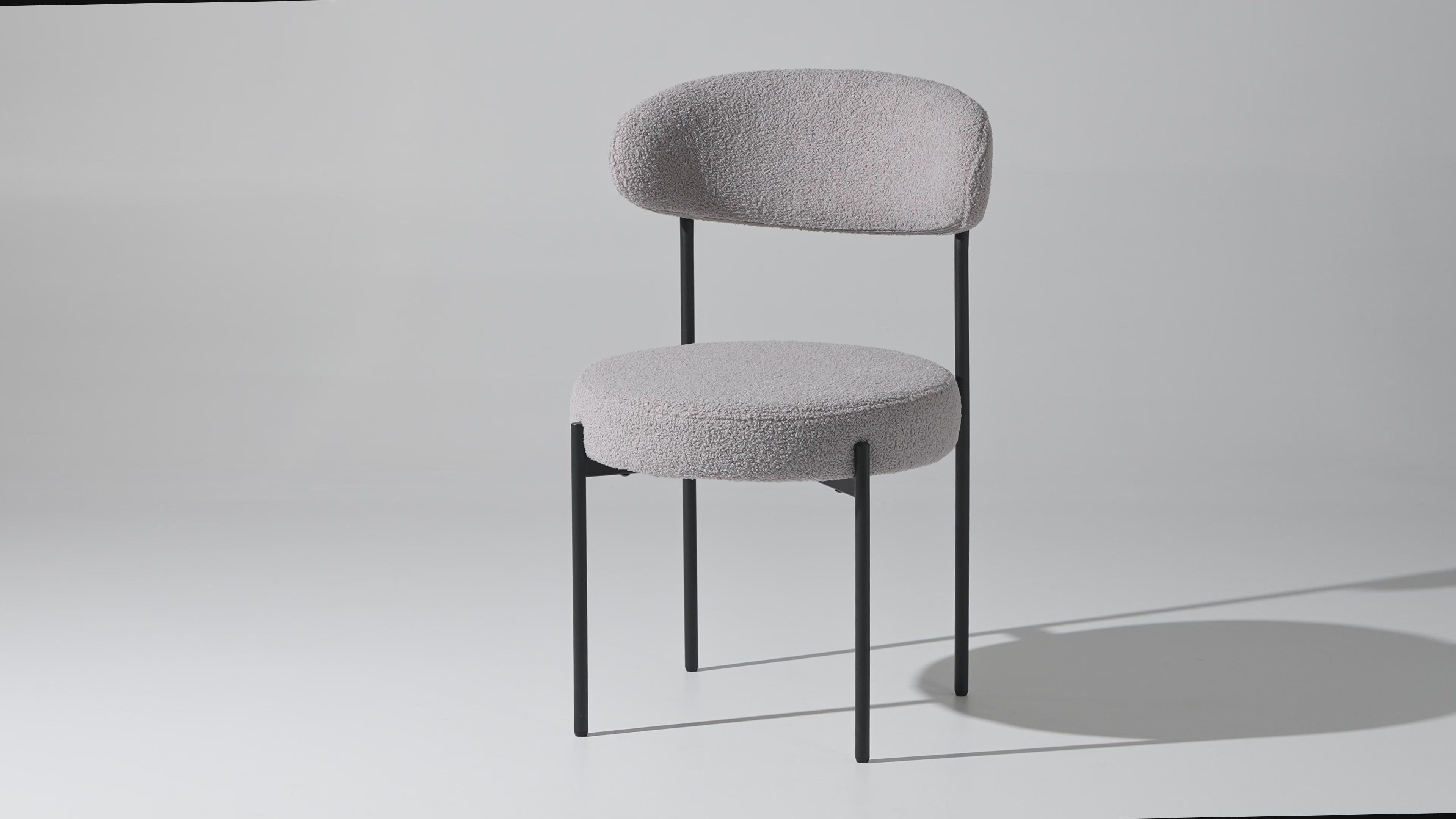 Celine Mid-Century Modern Upholstered Sherpa Round Dining Chairs (Set of 2)