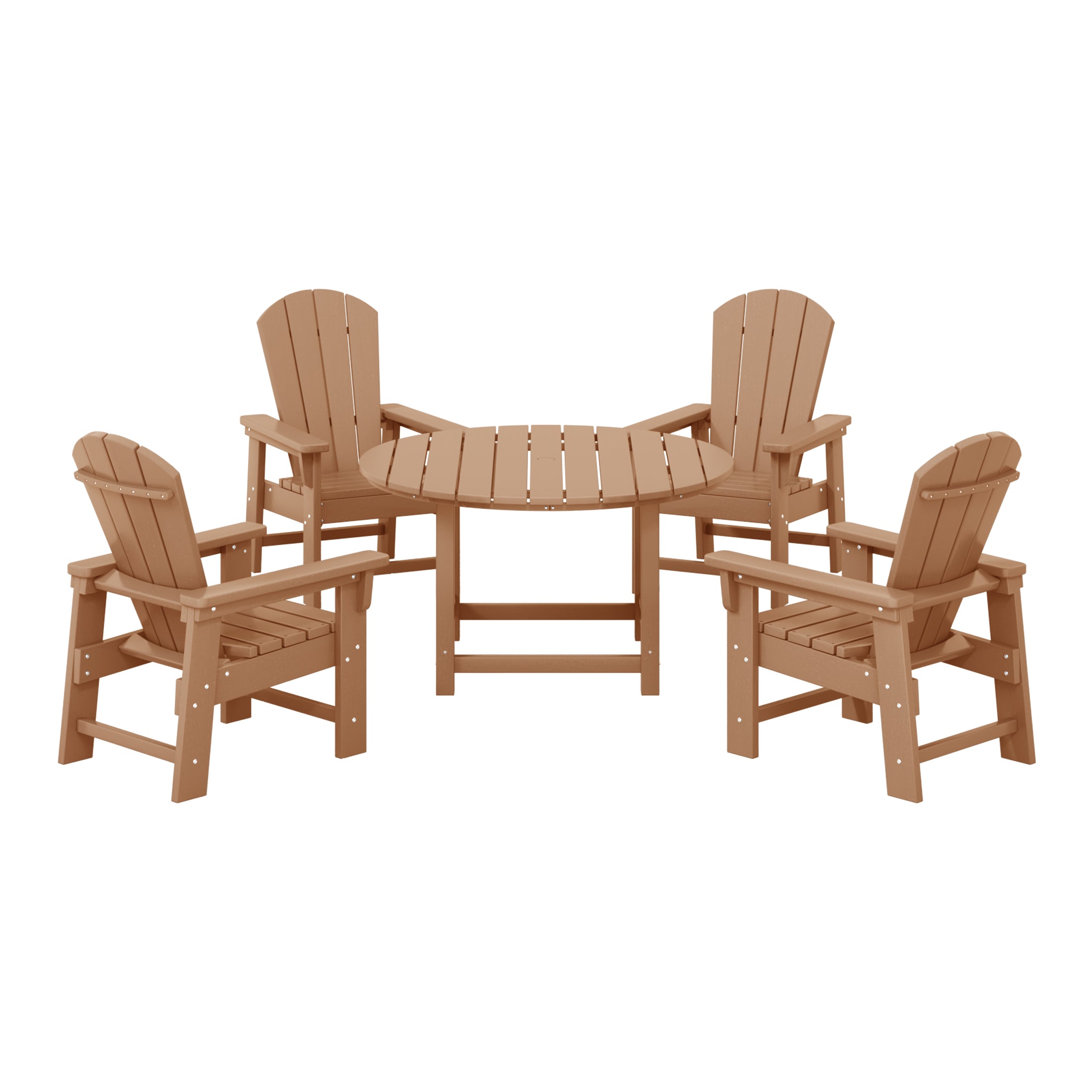 Paradise Kids 5-Piece HDPE Outdoor Patio Round Dining Table and Chairs Set