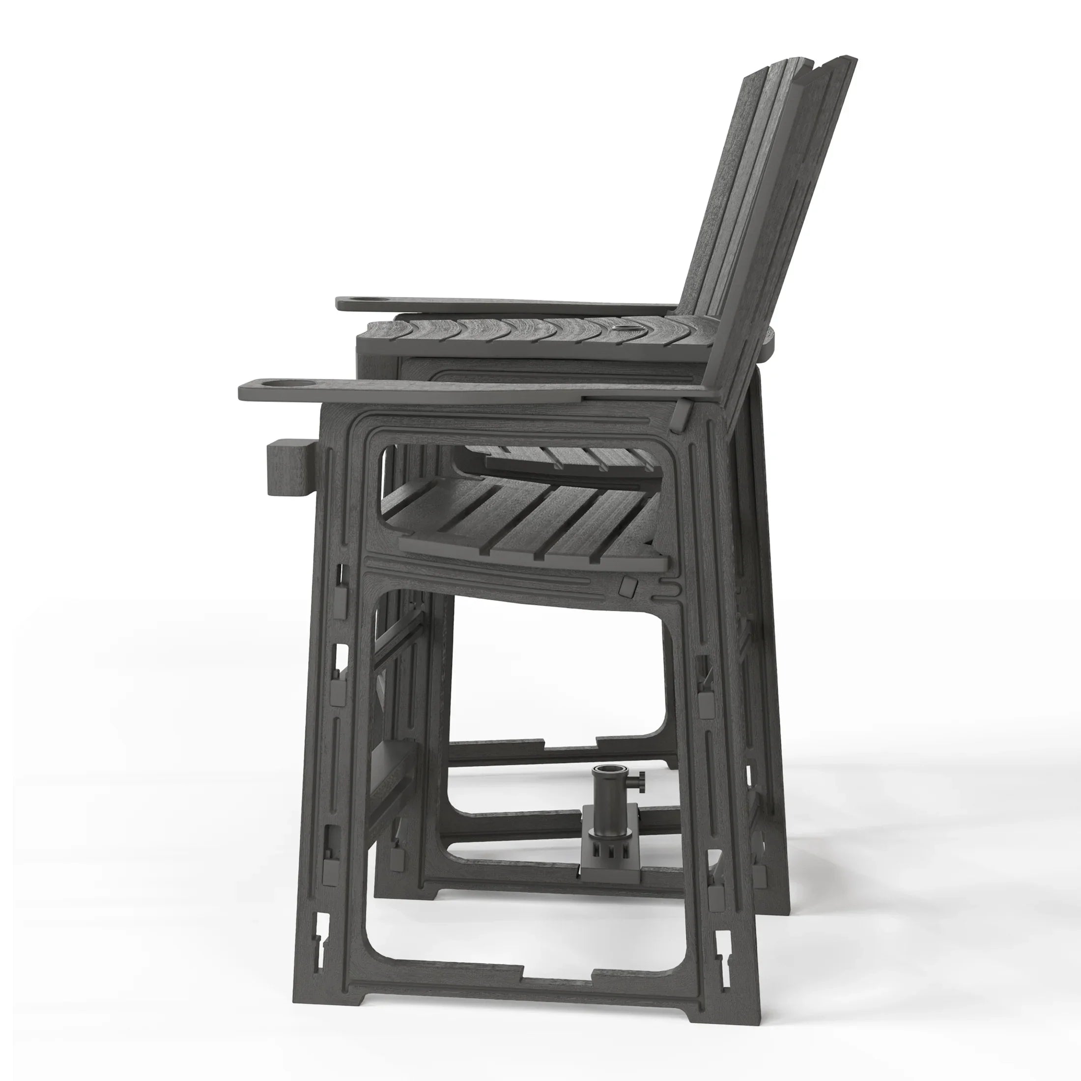 Cayman Outdoor Tall Adirondack Chairs With Connecting Table Tray (Set