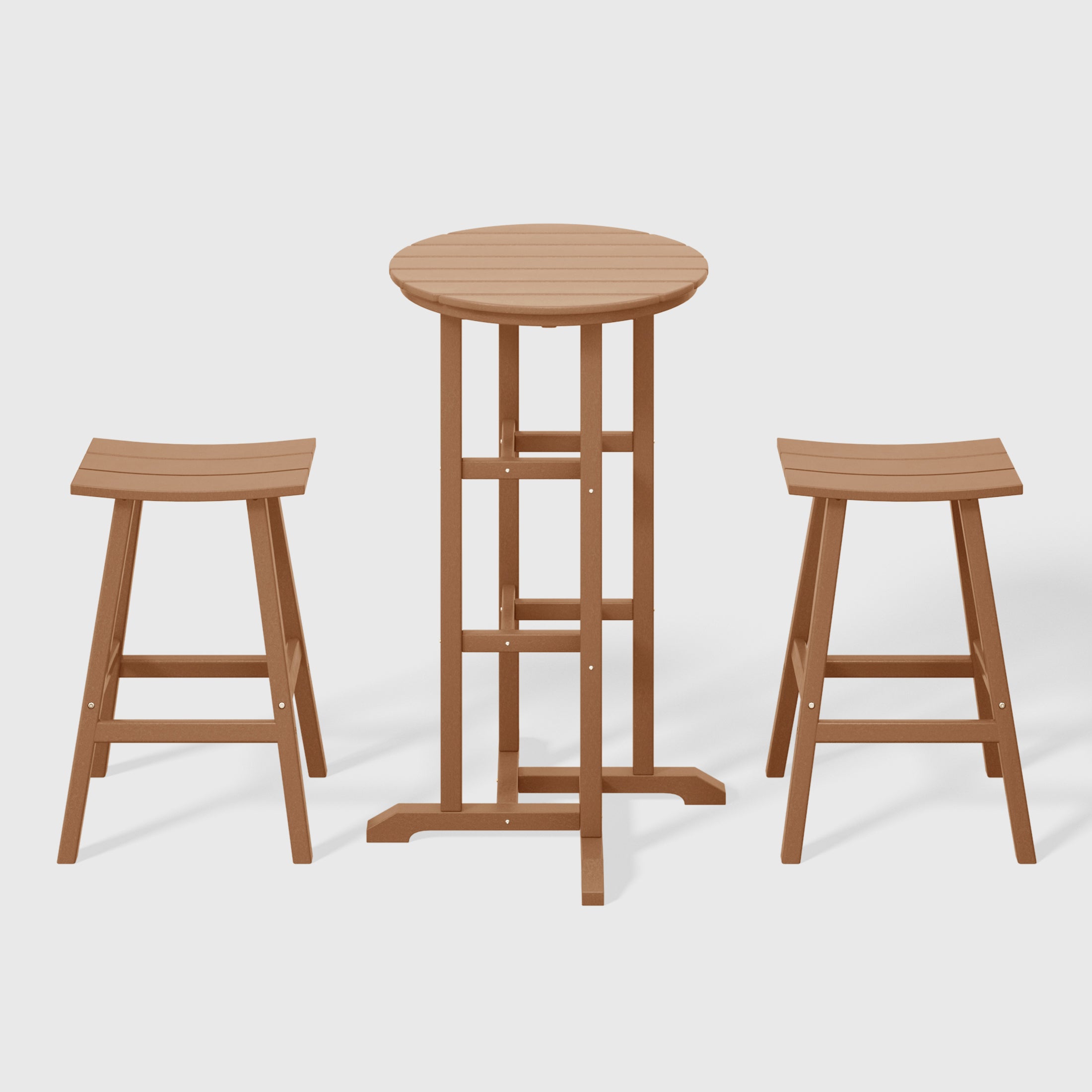 Paradise Outdoor Patio Bar Height Table and Bar Stool 3-Piece Dining Set