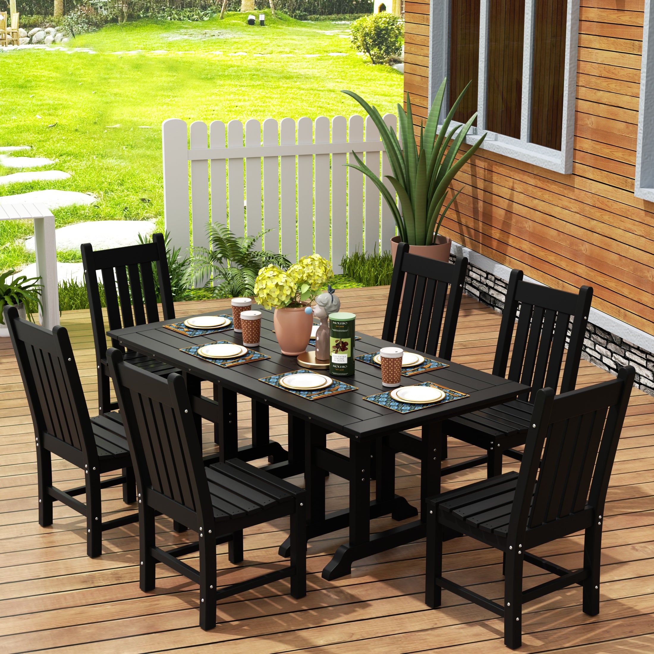 Paradise 7 Piece Outdoor Patio Dining Set Outdoor Table and Chair Set