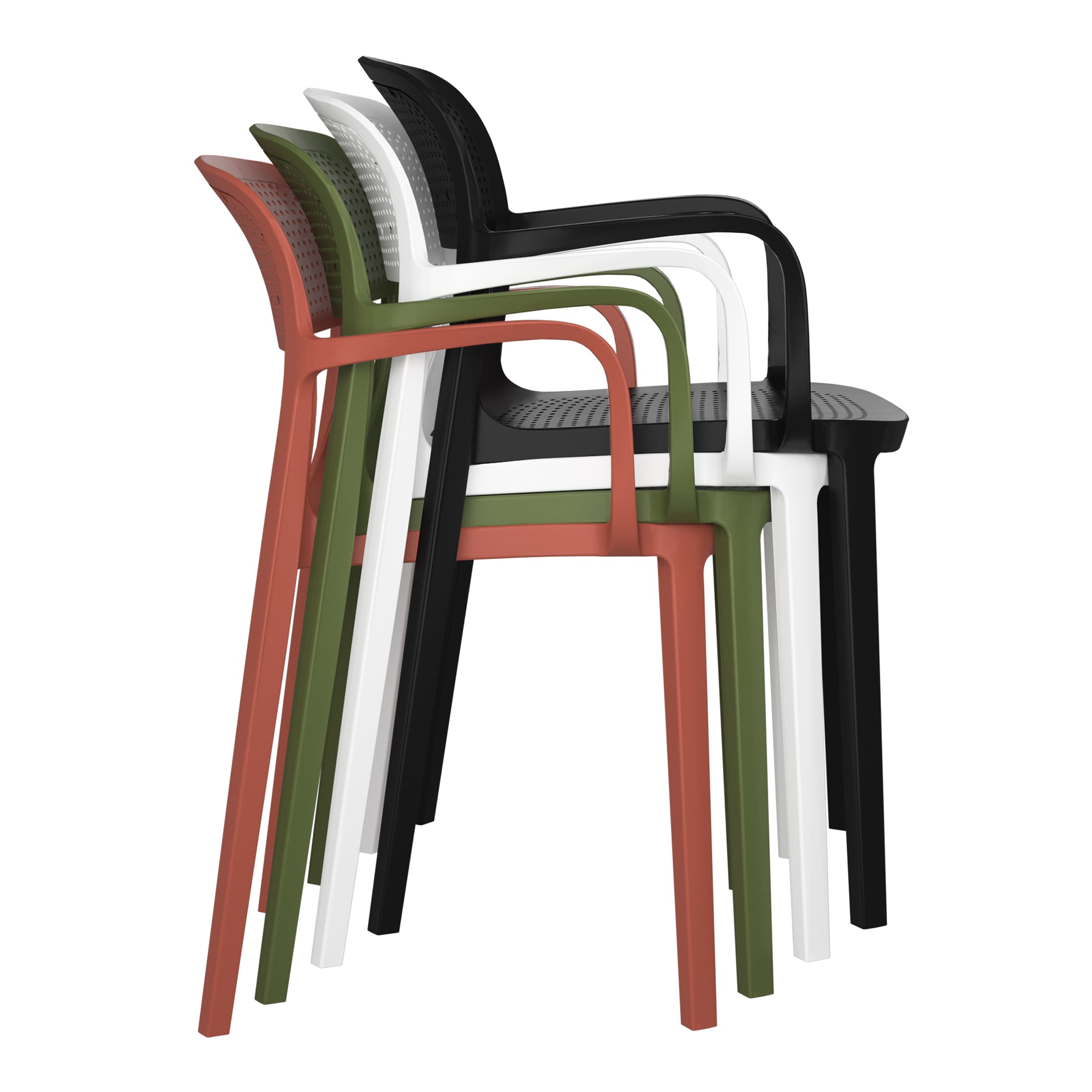 Sunshine Outdoor Stackable Plastic Resin Patio Dining Armchair (Set of 2)