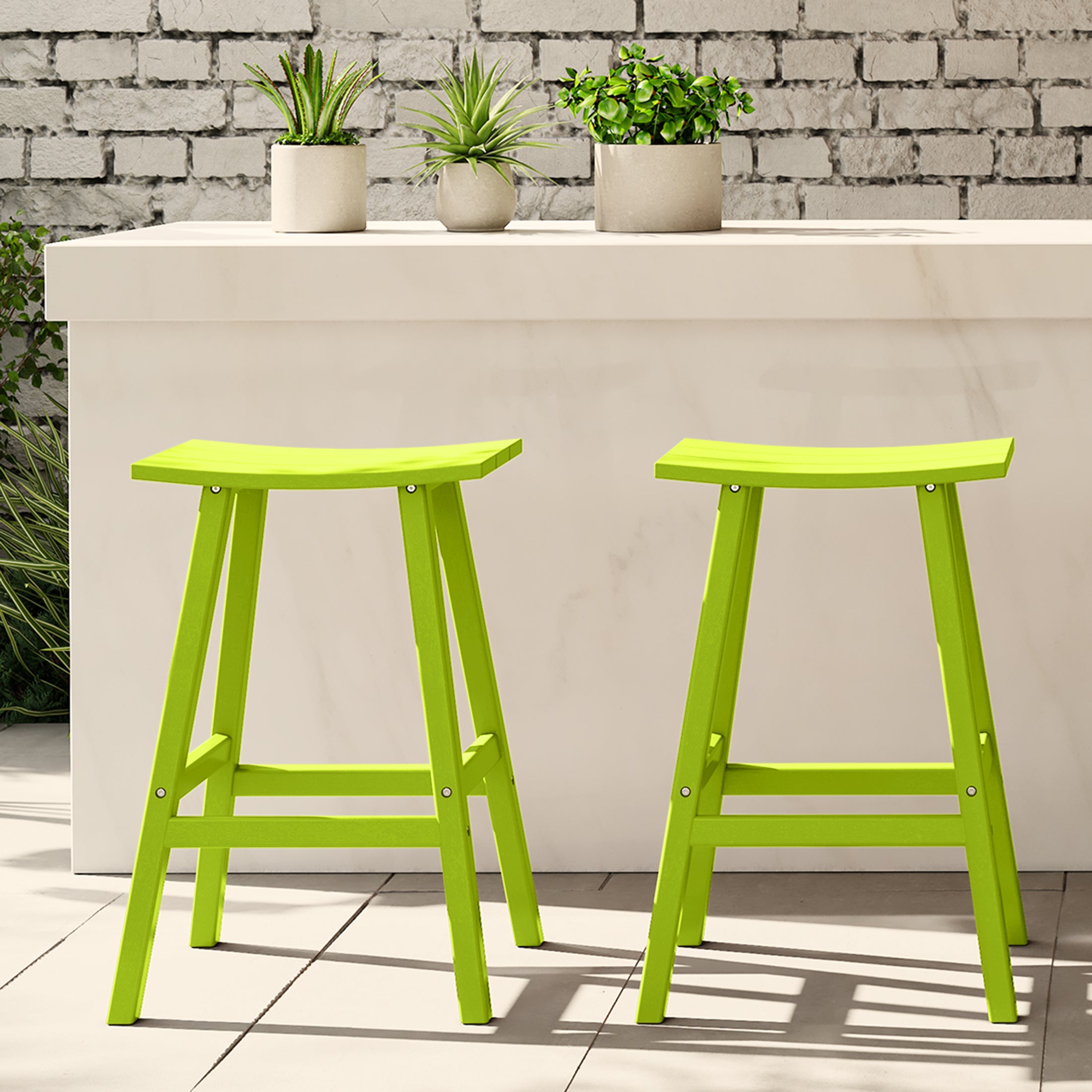 Paradise Westintrends 2 piece set of 29" height Outdoor / Patio Saddle bar stools