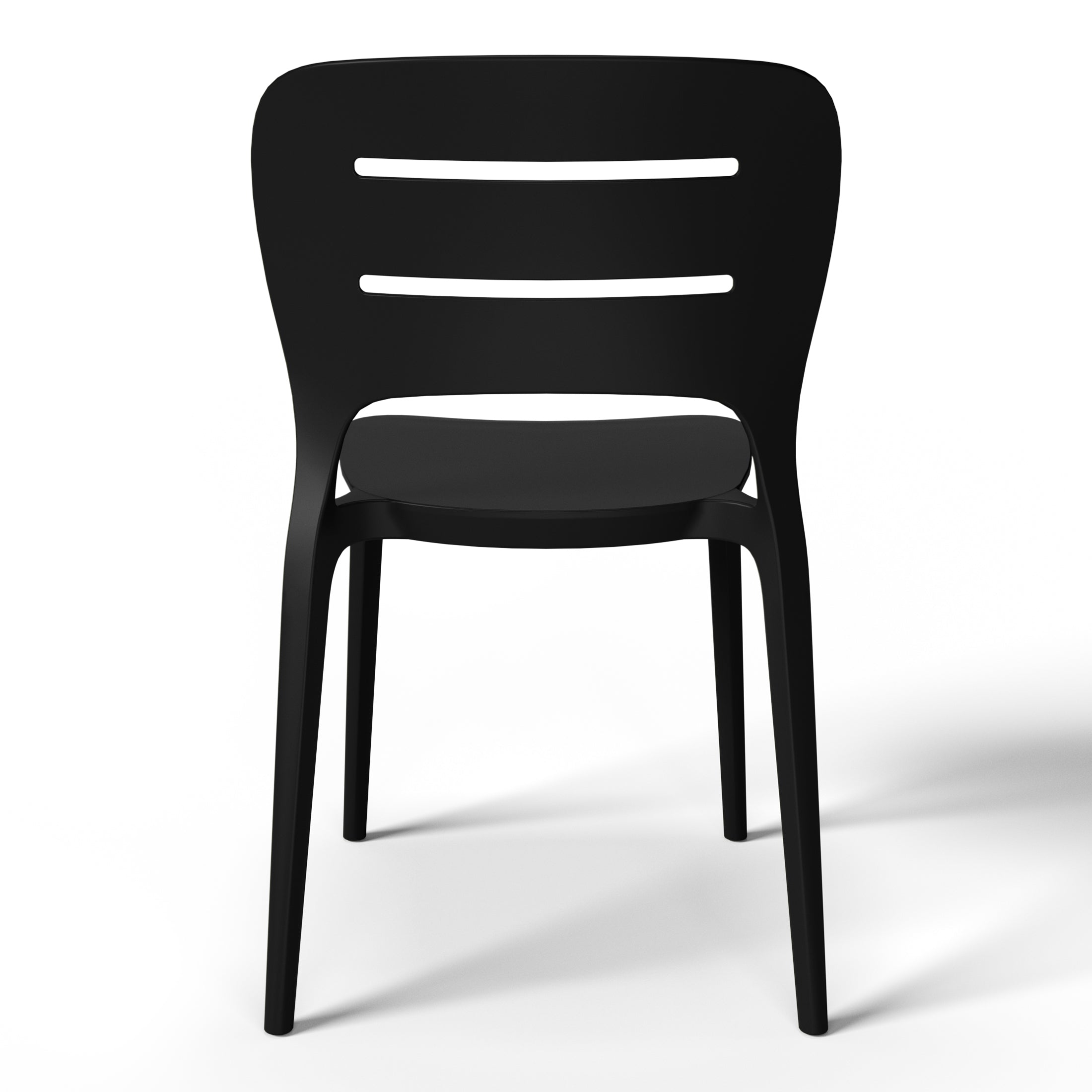 Sunshine Outdoor Modern Stackable Plastic Patio Dining Side Chairs (Set of 4)