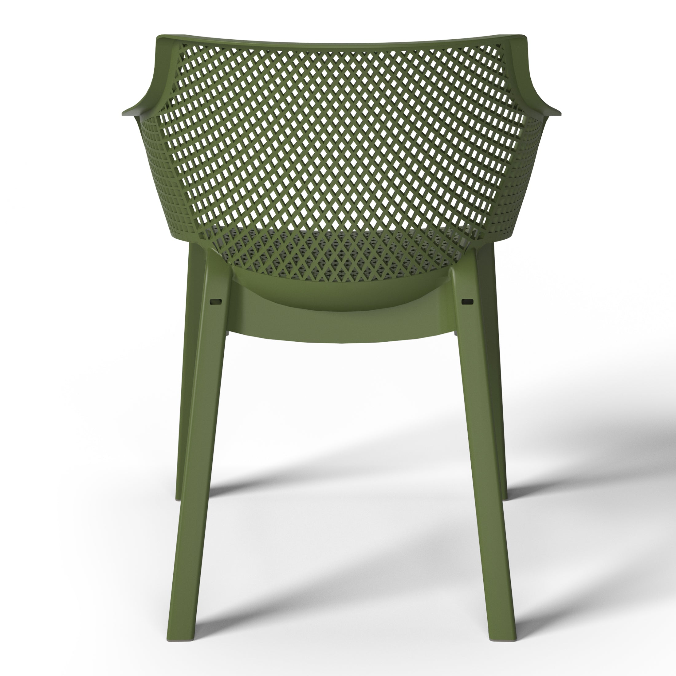 Sunshine Outdoor Modern Stackable Plastic Resin Patio Dining Armchair (Set of 4)