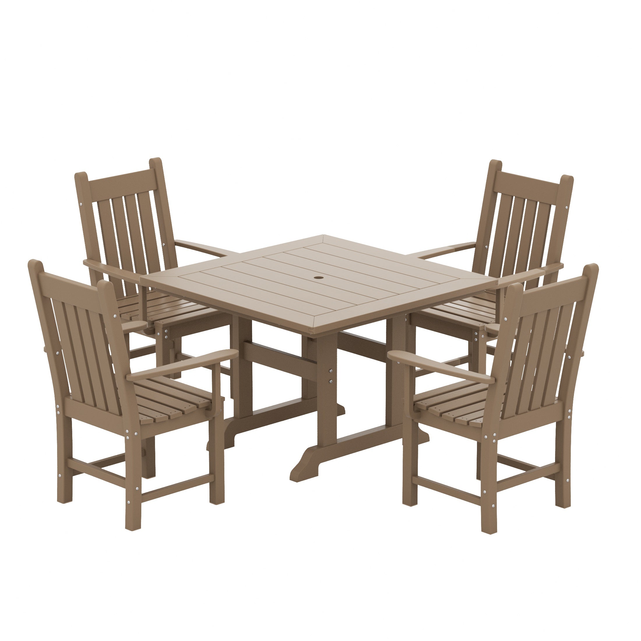 Paradise 5 Piece Outdoor Patio Dining Set Outdoor Square Table and Armchair Set
