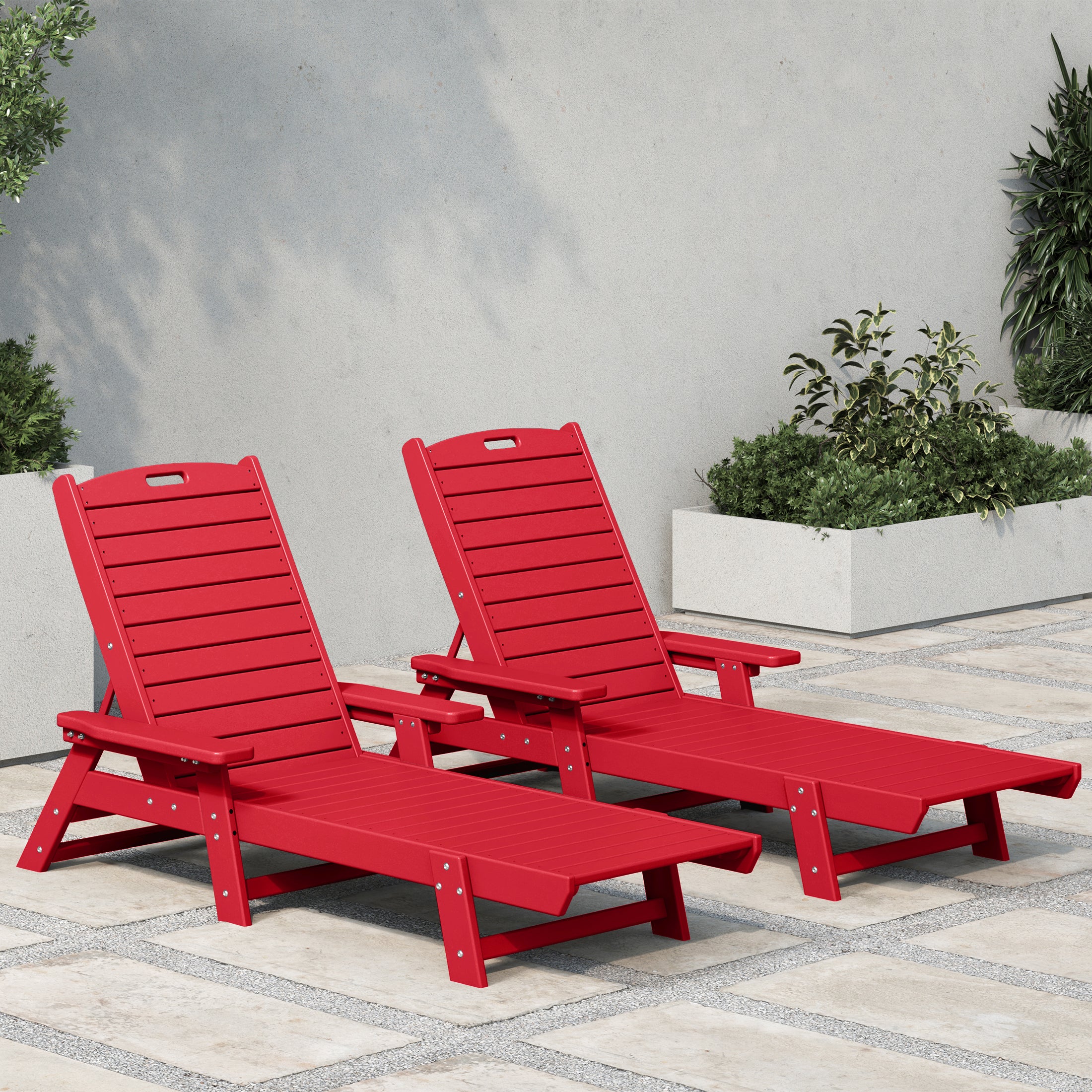 Paradise Poly Reclining Chaise Lounge (Set Of 2)