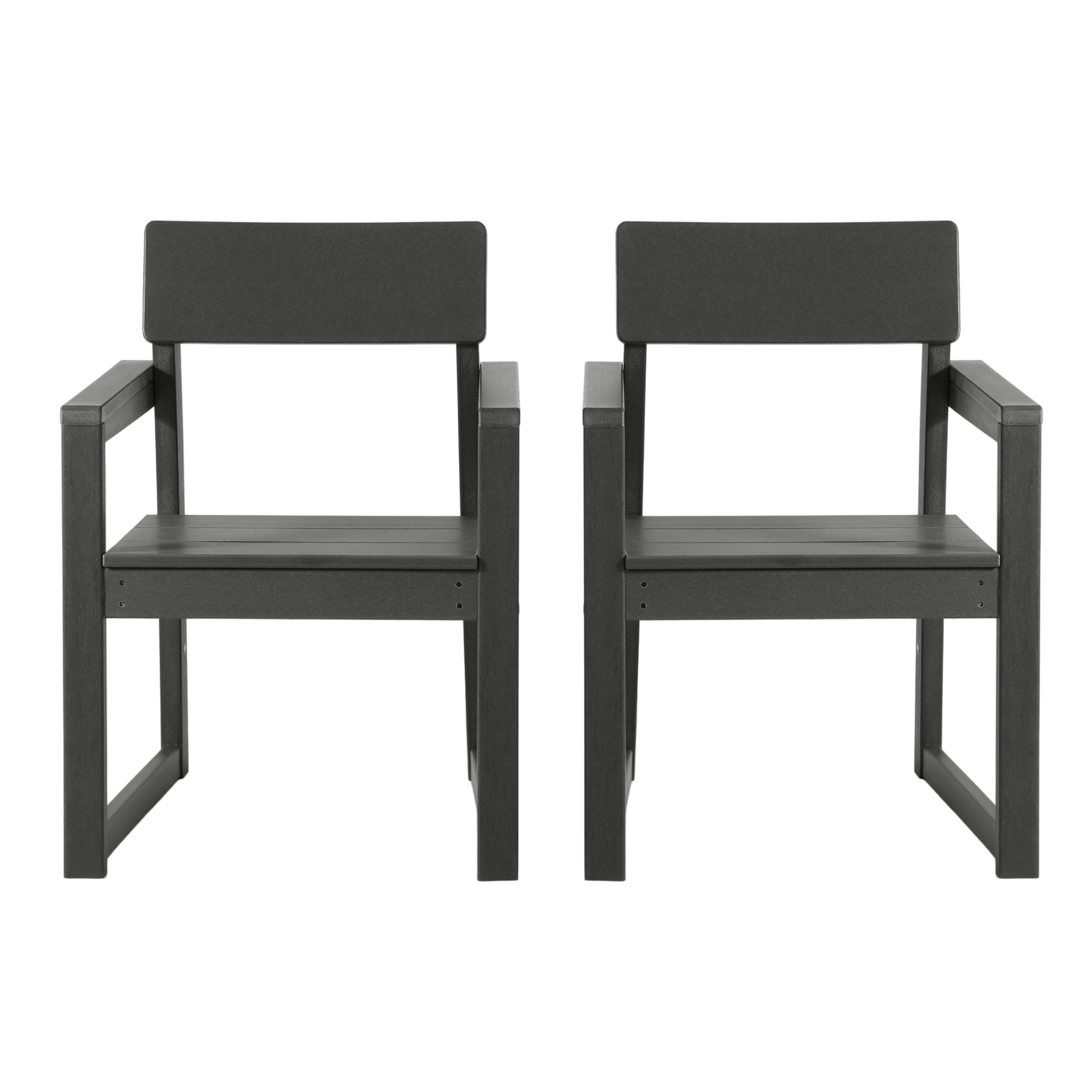 Cambria Modern HDPE Outdoor Patio Dining Arm Chairs (Set of 2)