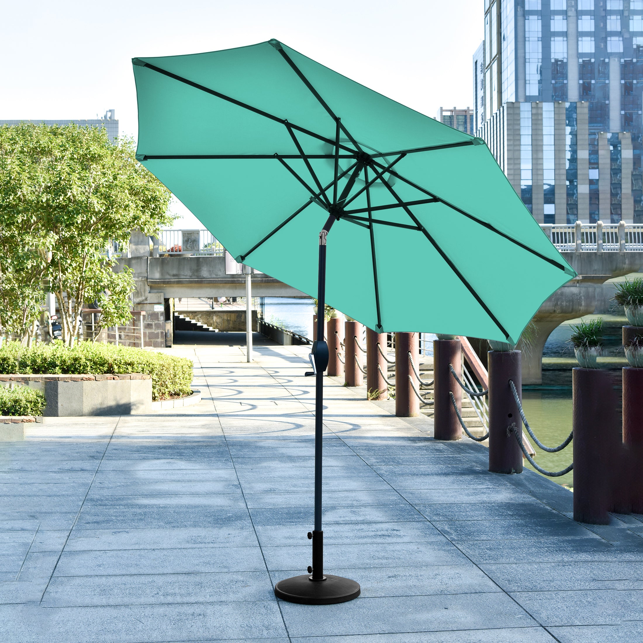 Cabana 9 ft. Patio Table Umbrella with tilt, crank features and free standing weight base kit