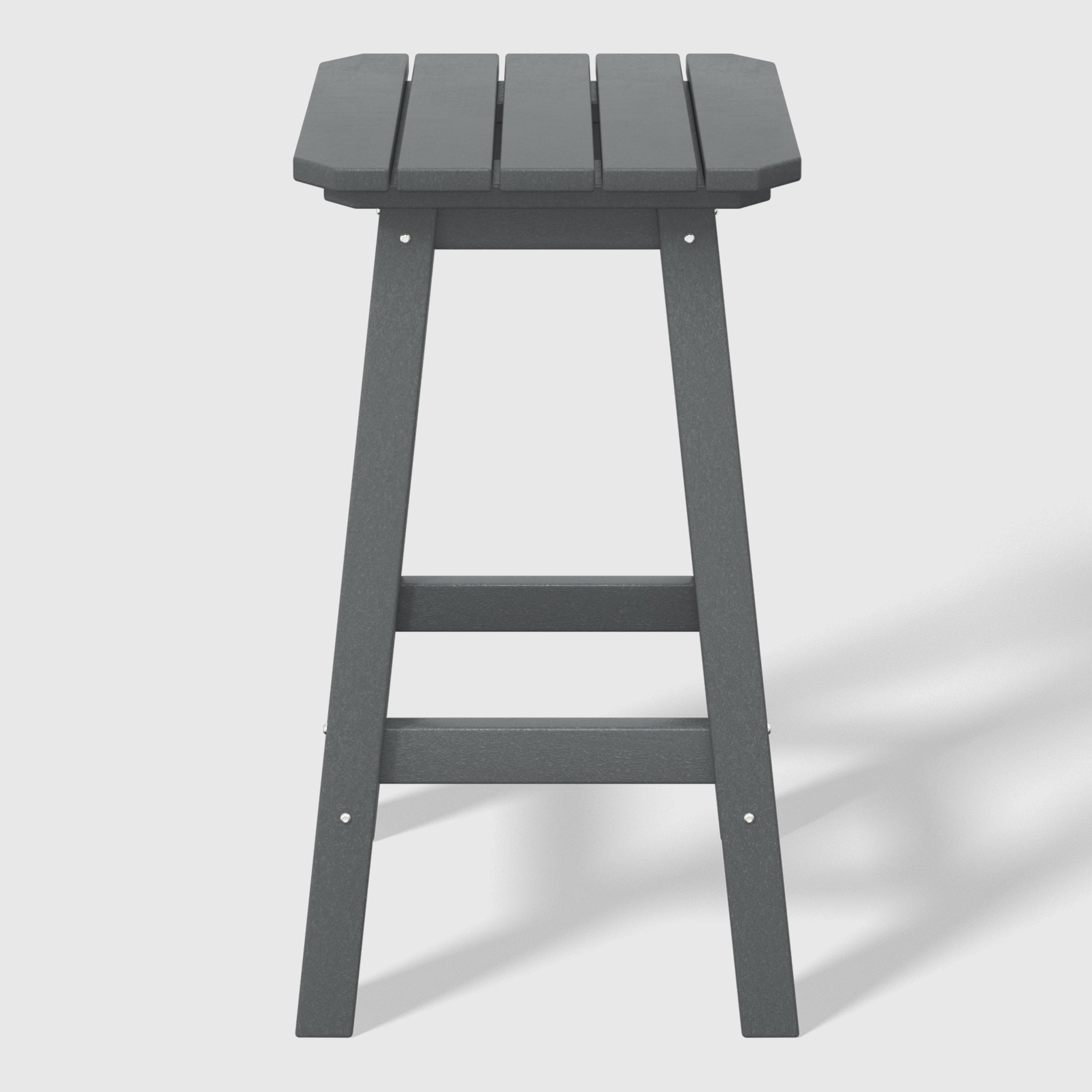 Paradise 24" HDPE Outdoor Patio Counter High Backless Square Bar Stools Set of 2