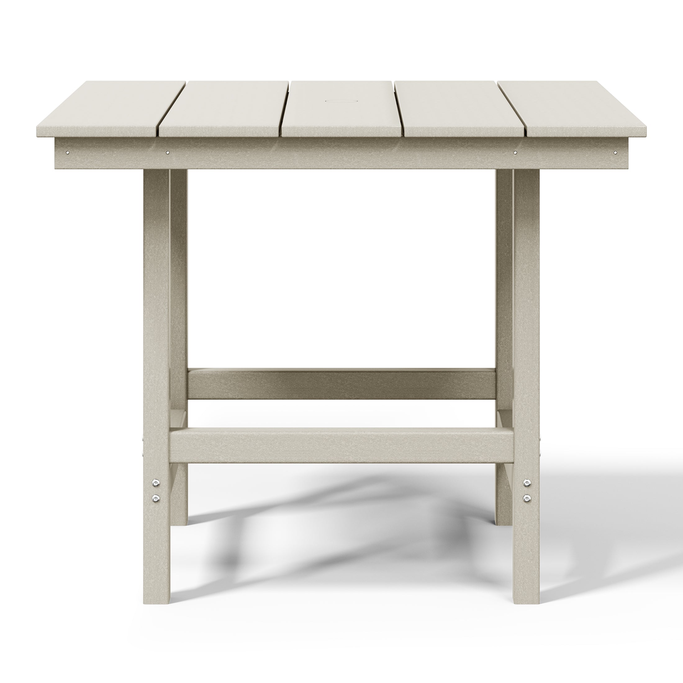 Palms Outdoor HDPE 36" Square Patio Dining Table with Umbrella Hole
