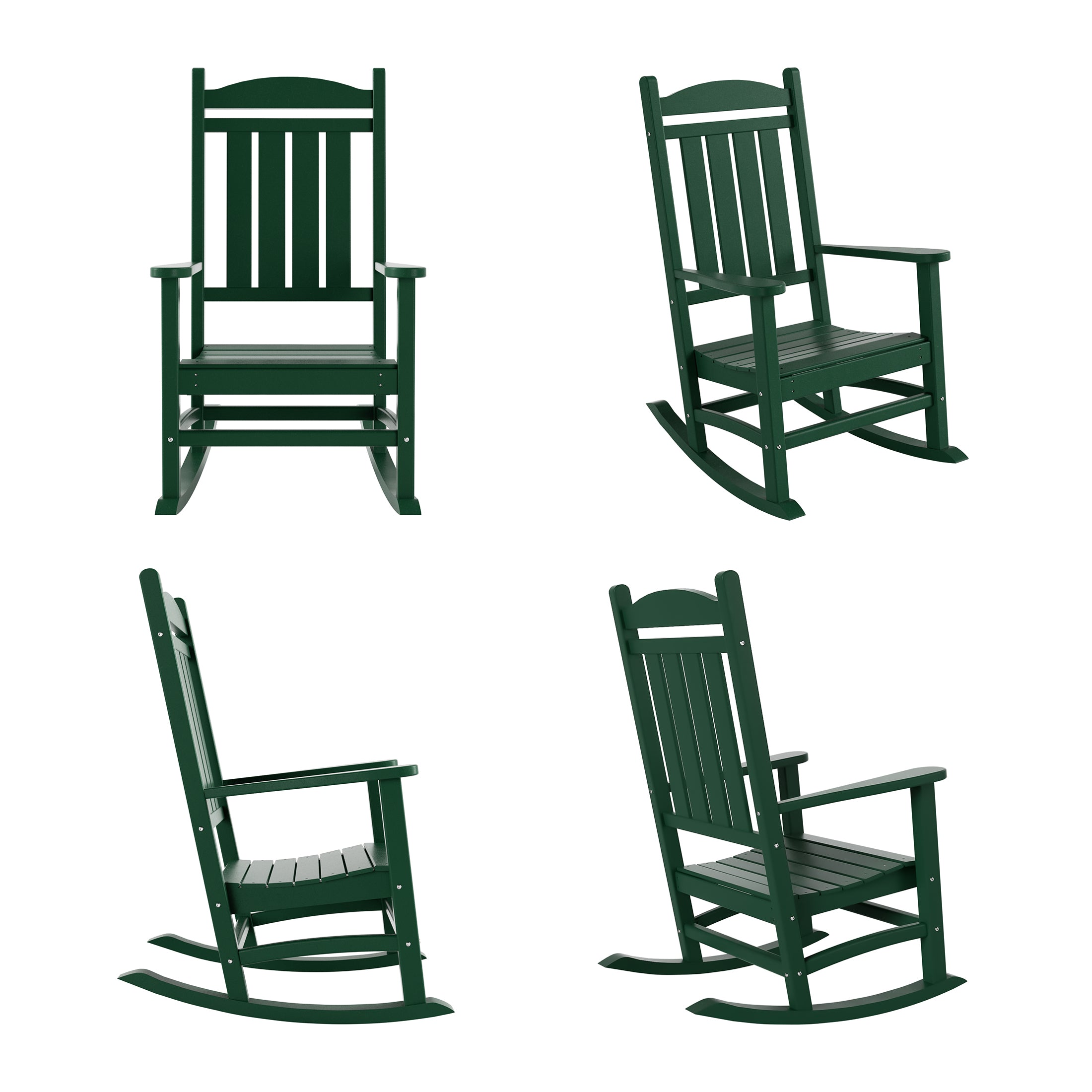 Paradise Outdoor Patio Poly Classic Porch Rocking Chair (Set of 4)