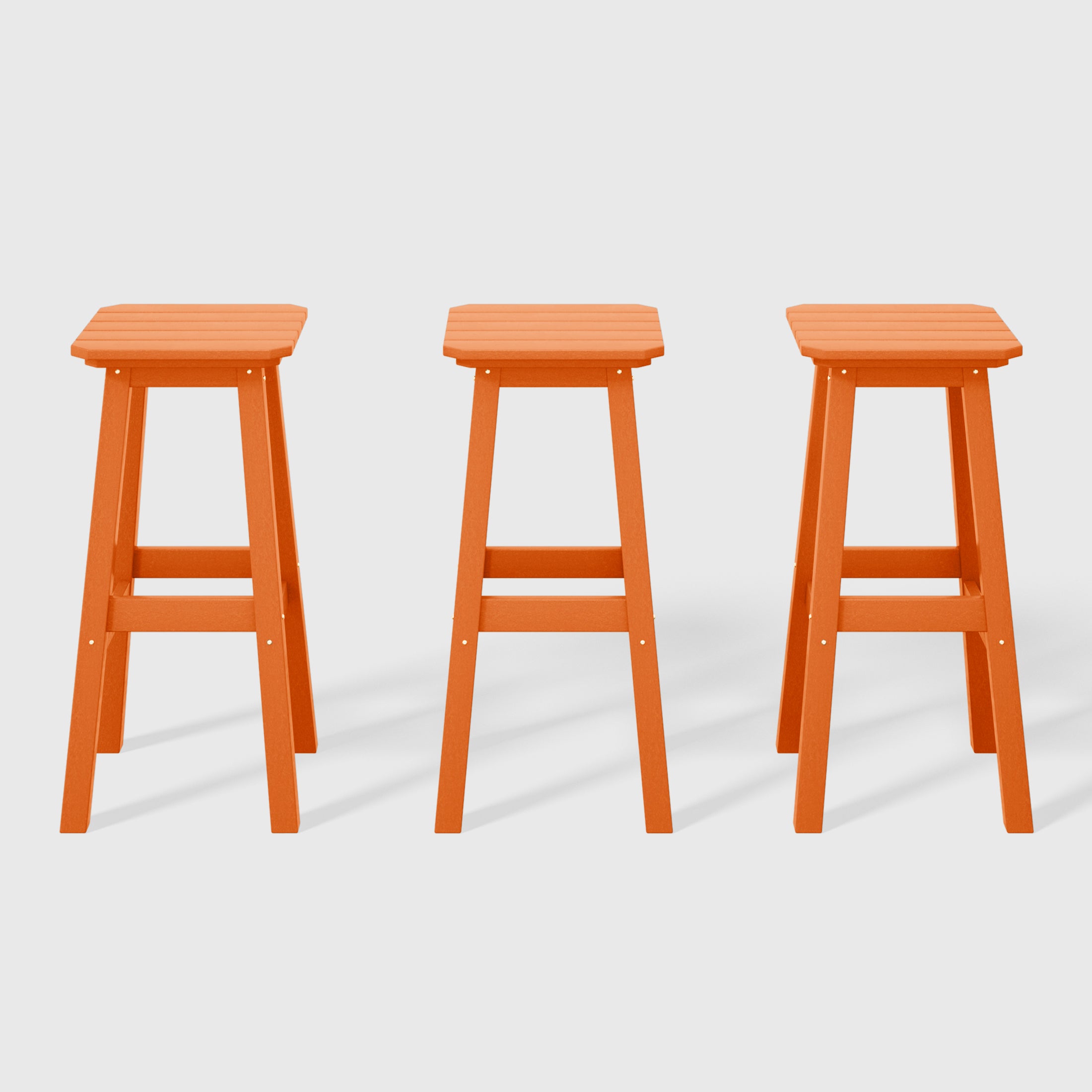 Paradise 29" HDPE Outdoor Patio Square Bar Stools (Set of 3)