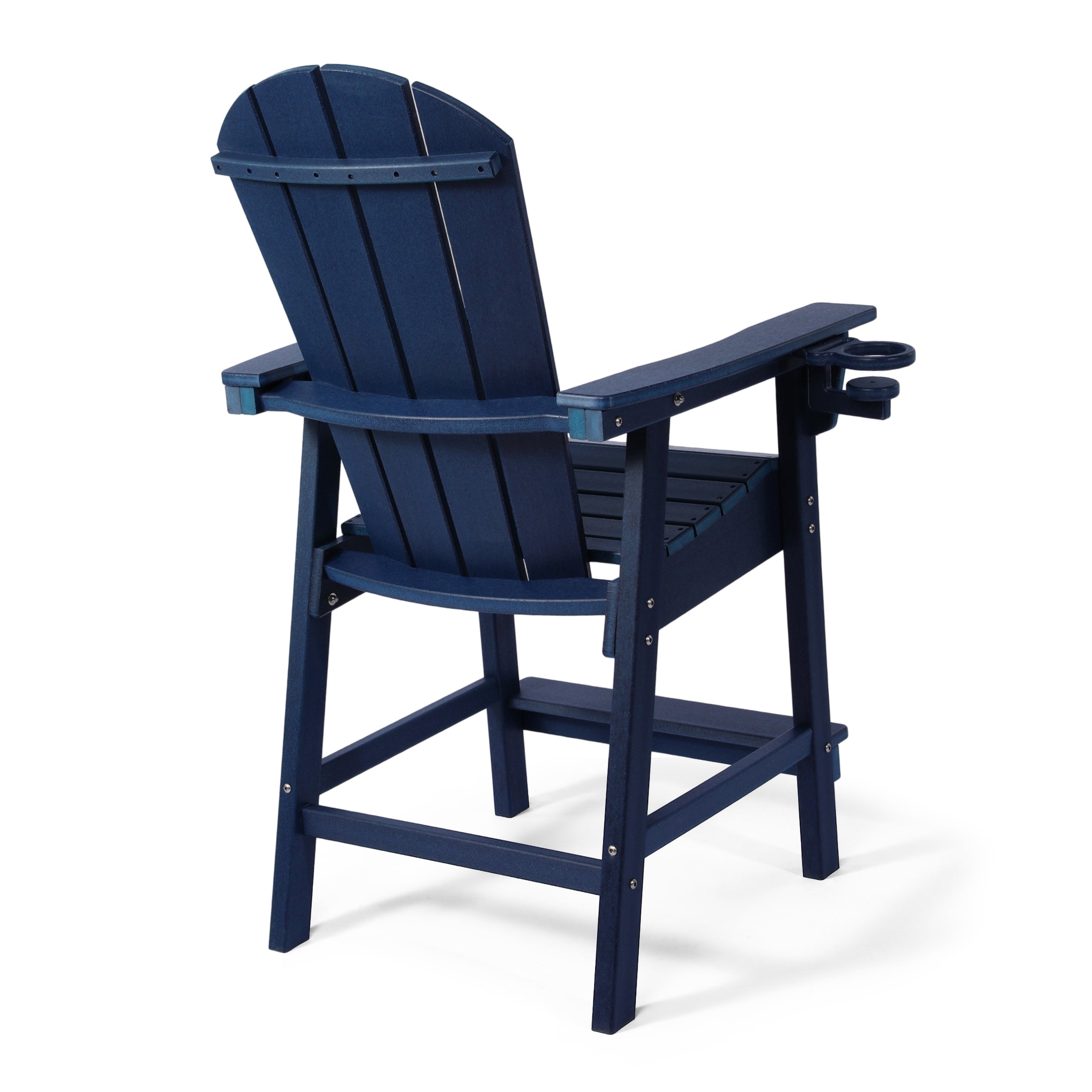 Paradise Outdoor HDPE  Tall Adirondack Counter Height Bar Chair With Cup Holder