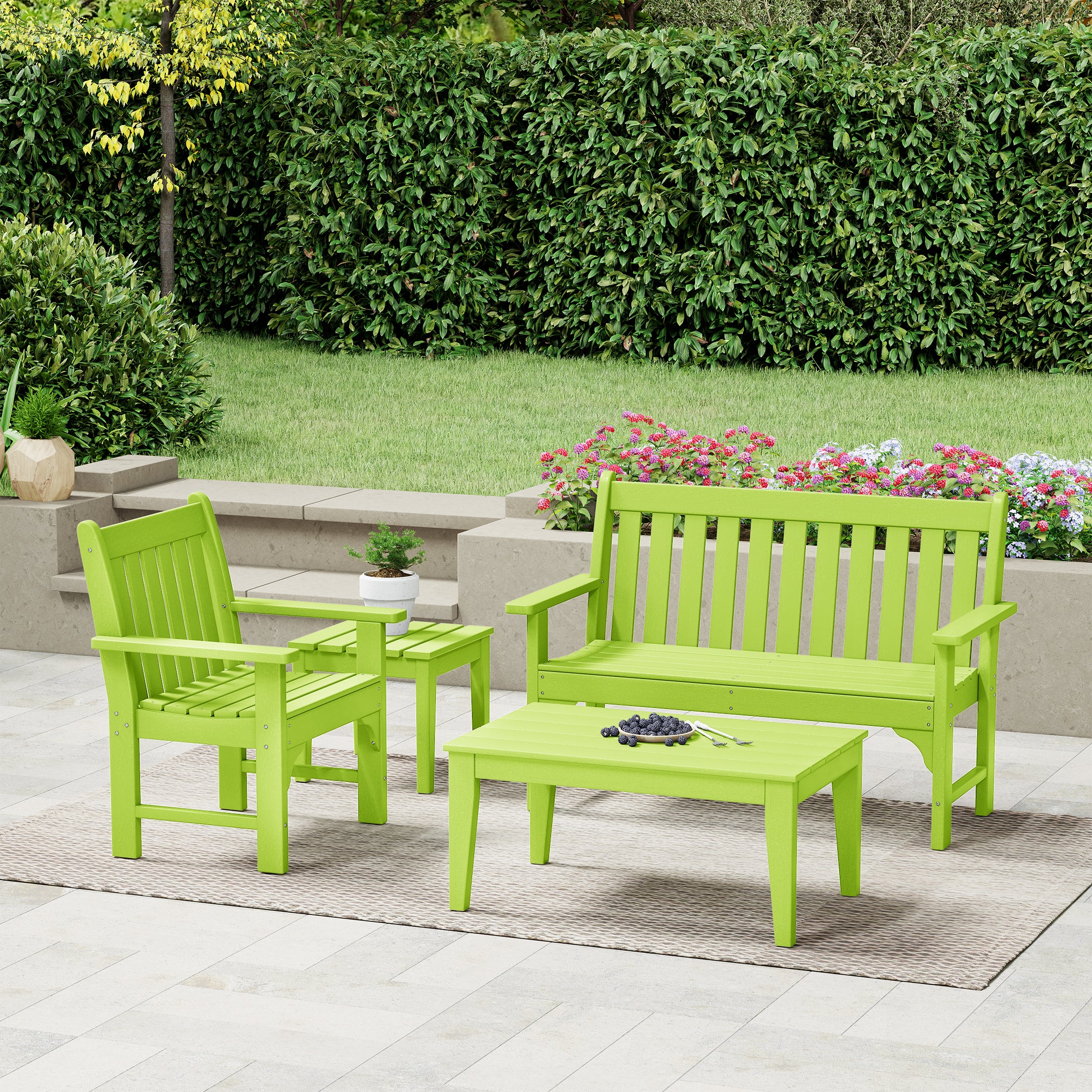 Paradise 4-Piece HDPE Outdoor Patio Furniture Couch Set