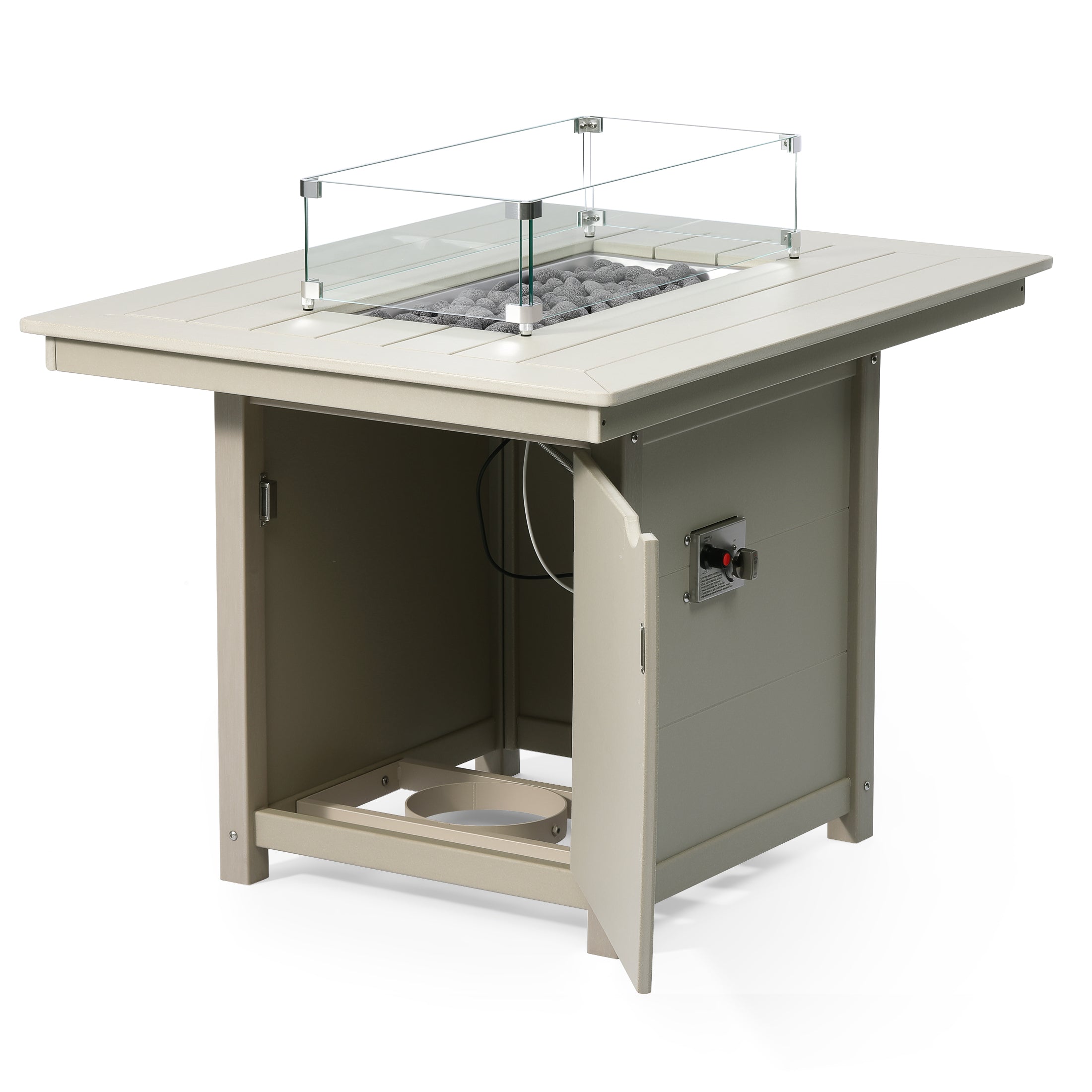 Sol 46" Modern Outdoor Patio Gas Propane Rectangular Fire Pit Table