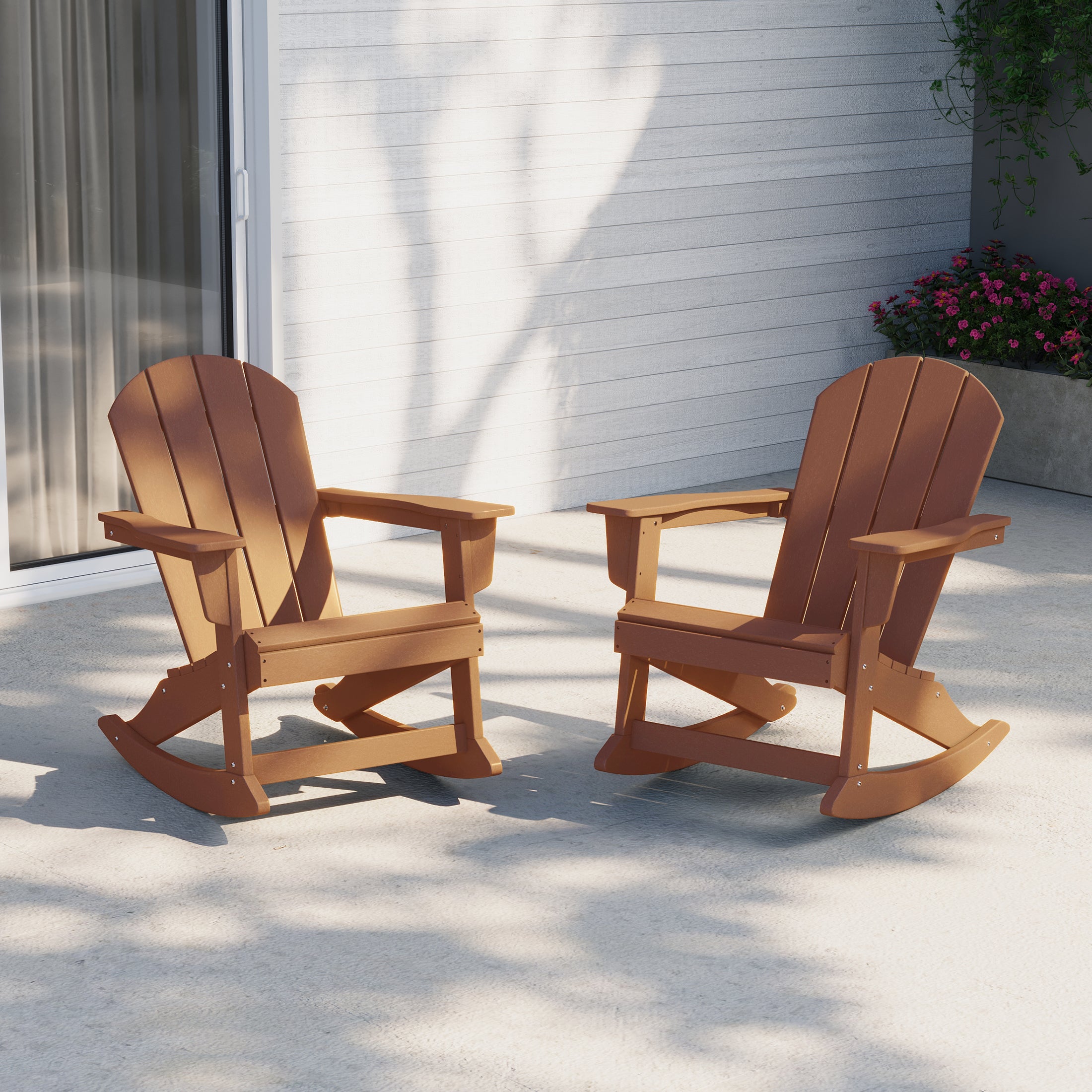 Paradise 2 piece set Outdoor / Patio Poly Adirondack rocking chairs ( 2 seater )