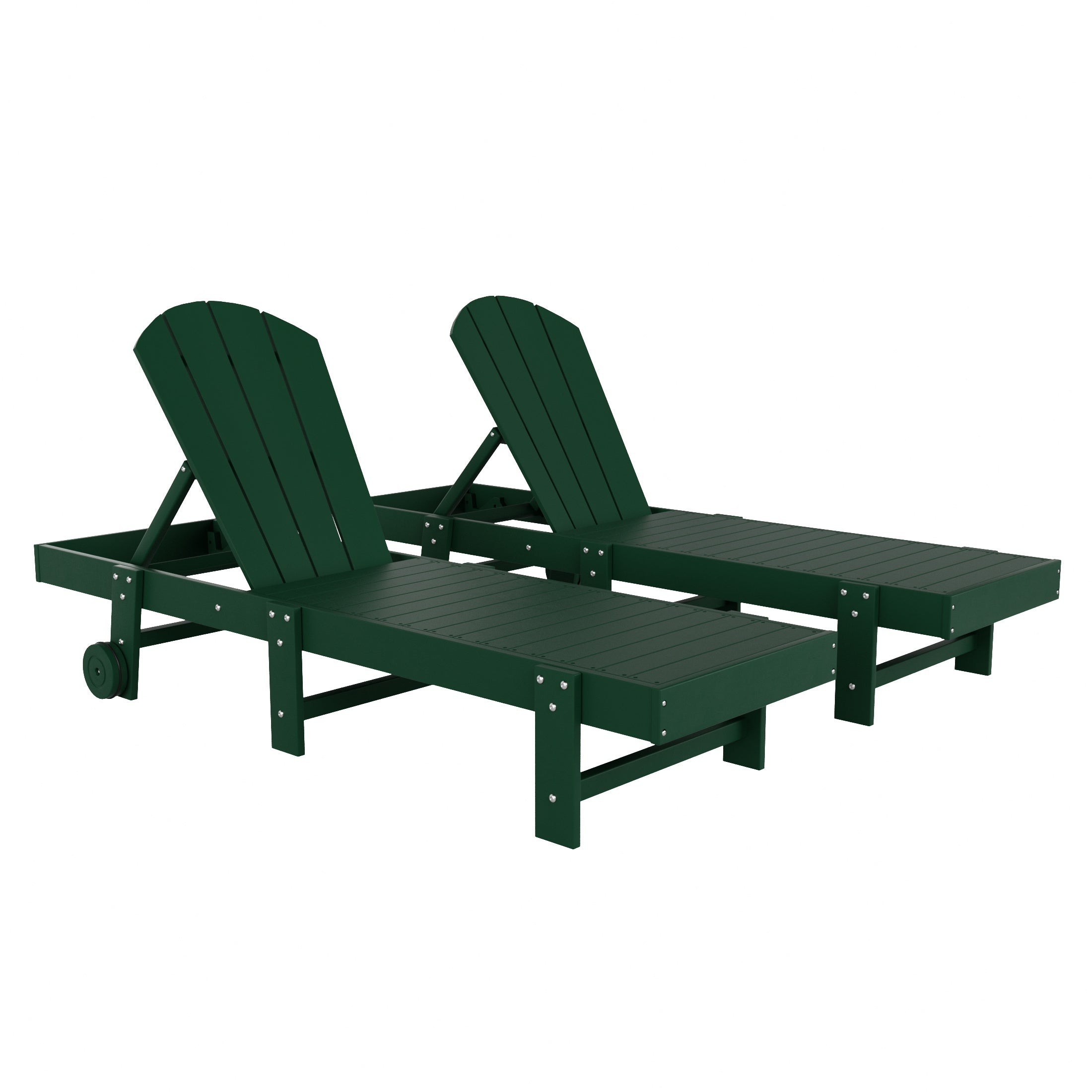 Paradise Adirondack Poly Reclining Chaise Lounge With Wheels (Set Of 2)