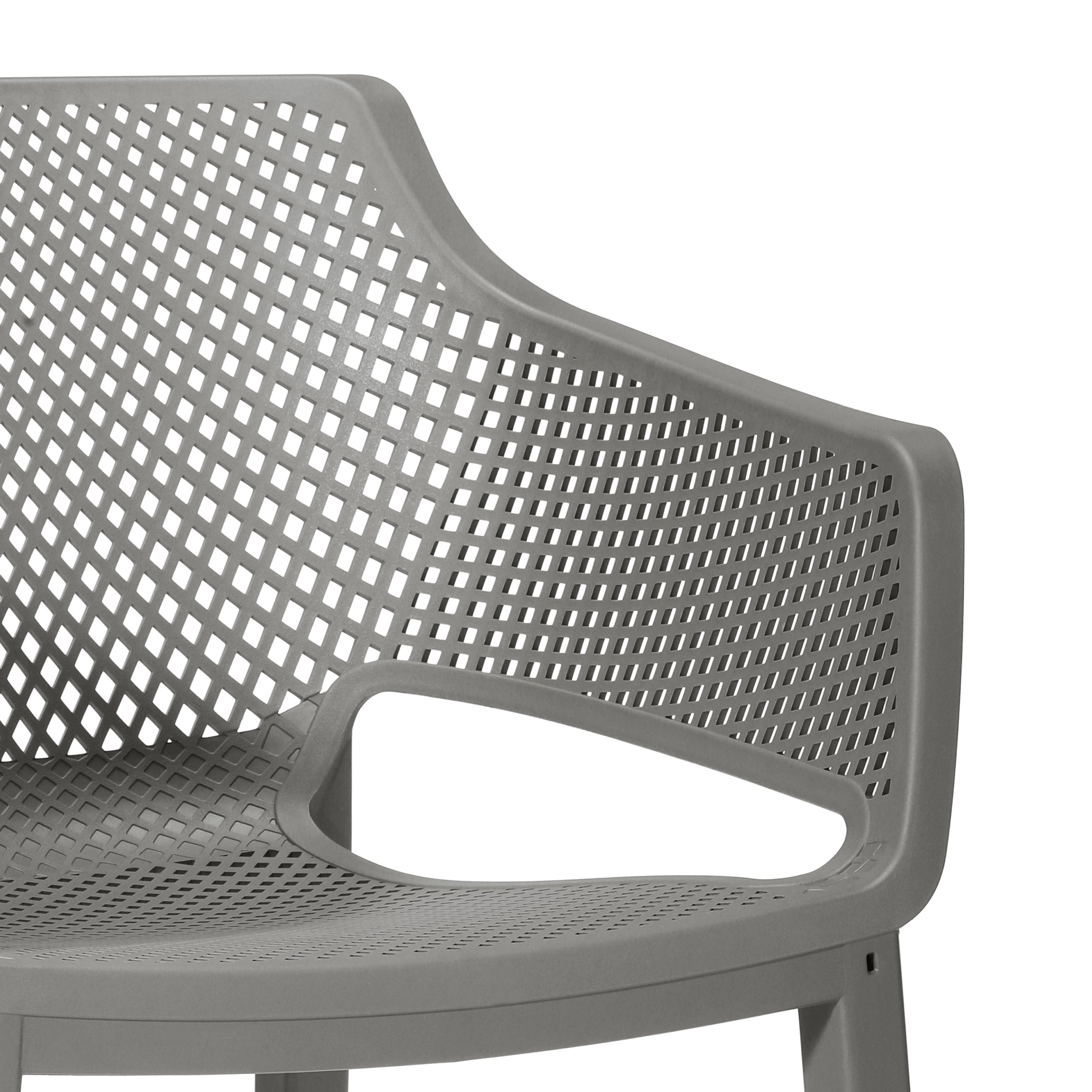 Sunshine Outdoor Modern Stackable Plastic Resin Patio Dining Armchair (Set of 4)