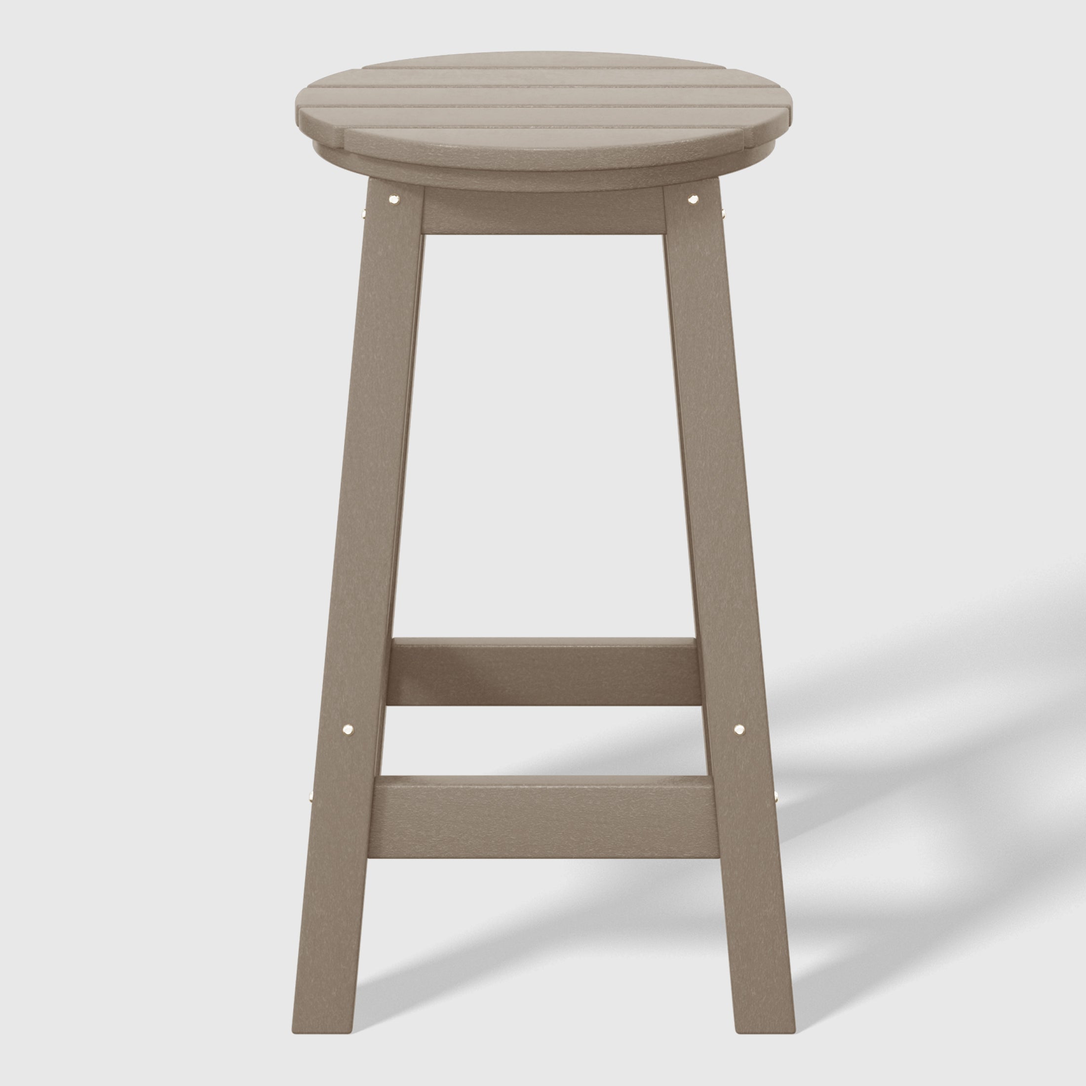 Paradise 24" HDPE Outdoor Patio Round Counter Height Bar Stool Set of 3