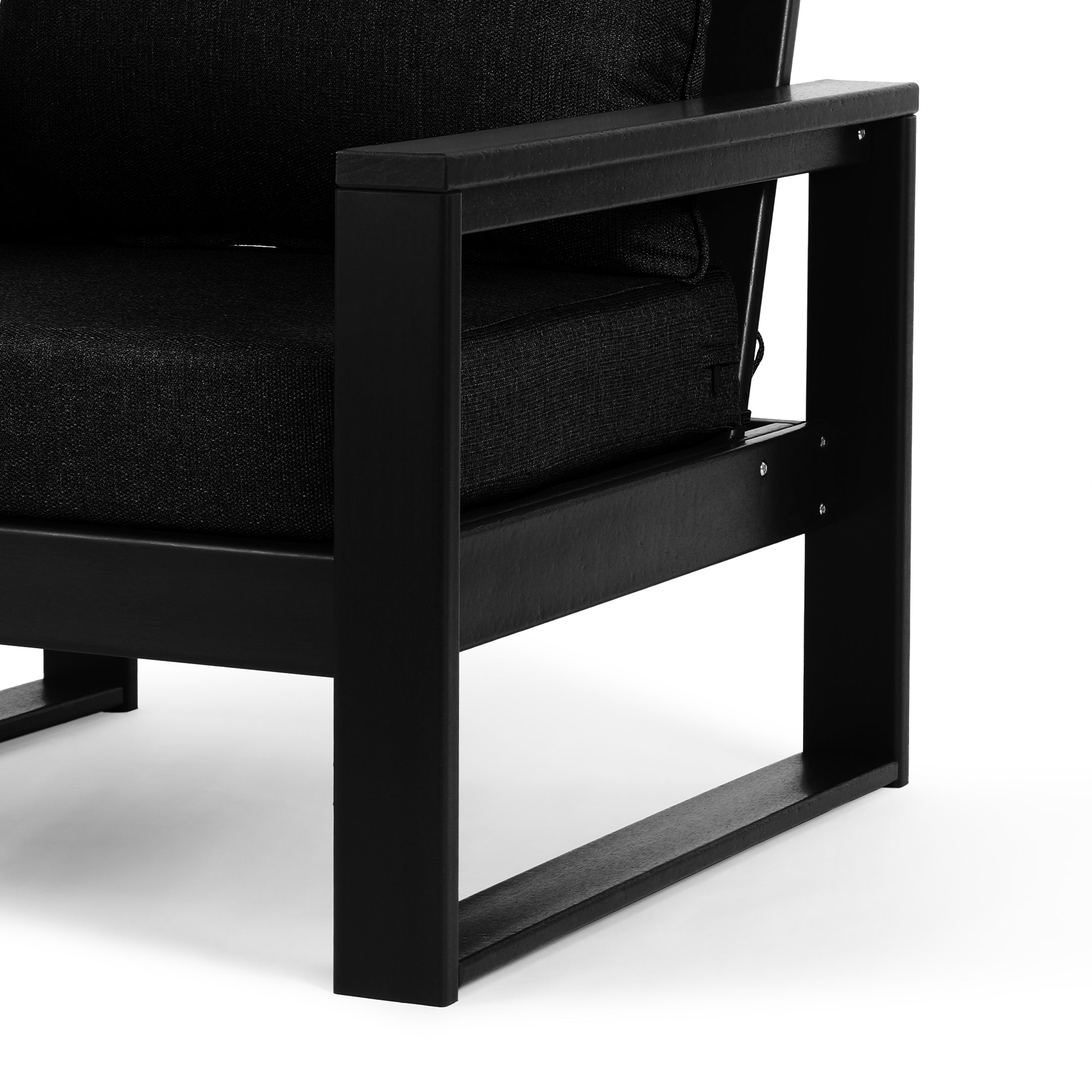Rockaway Outdoor HDPE All-Weather Modern Patio Loveseat with Waterproof Cushions